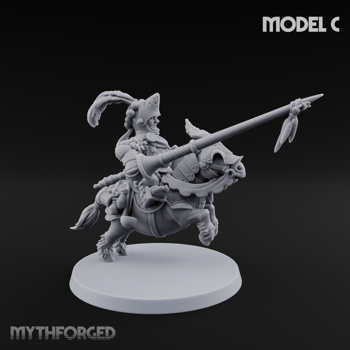 Forking Forward Halfling Pony Riders C Miniature for Dungeons and Dragons, Pathfinder or other TTRPGs