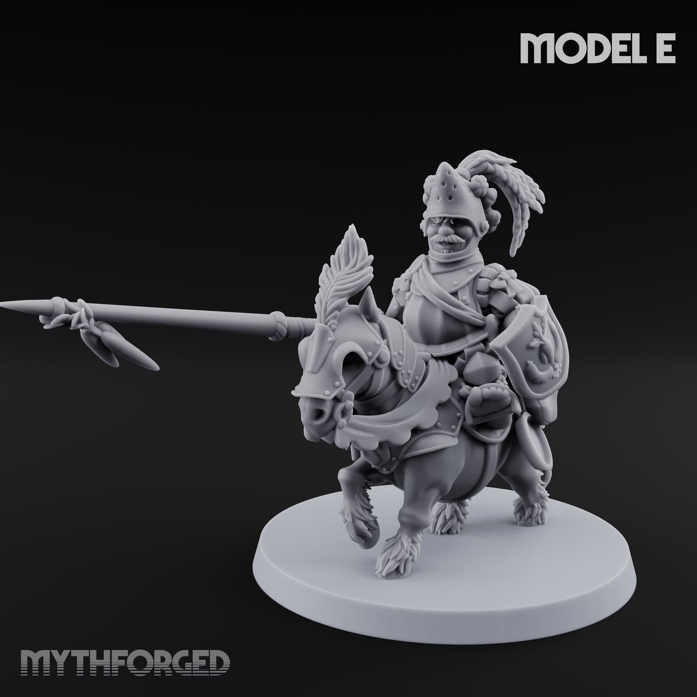 Forking Forward Halfling Pony Riders E Miniature for Dungeons and Dragons, Pathfinder or other TTRPGs