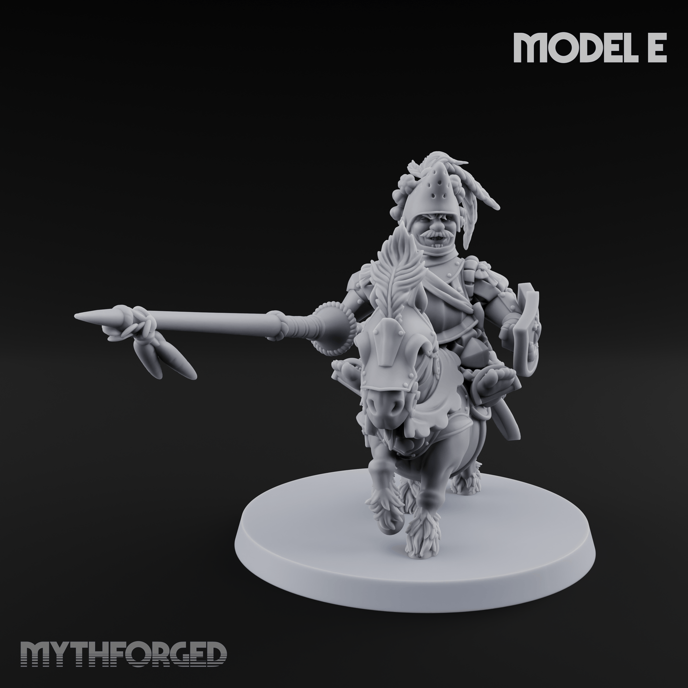 Forking Forward Halfling Pony Riders E Miniature for Dungeons and Dragons, Pathfinder or other TTRPGs
