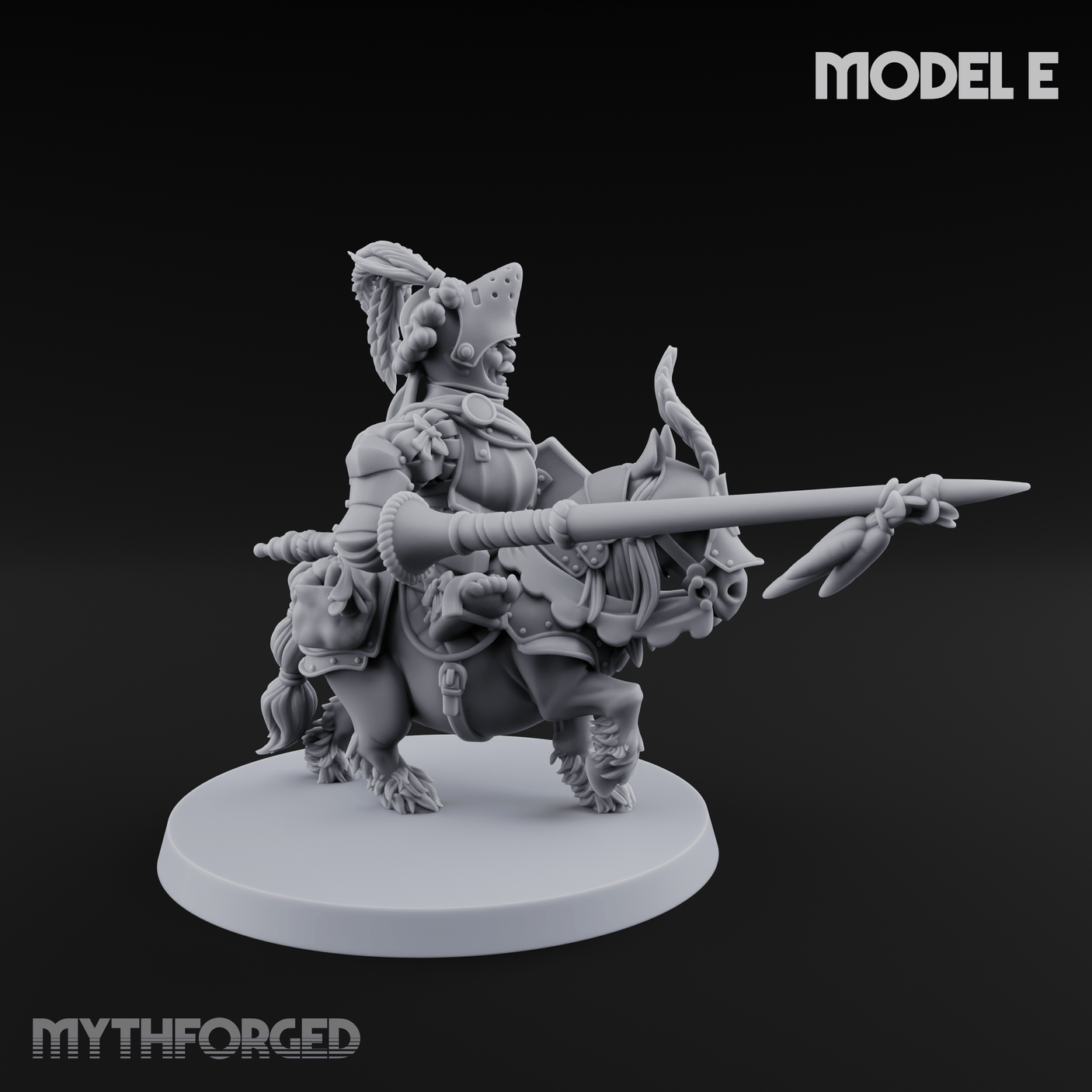 Forking Forward Halfling Pony Riders E Miniature for Dungeons and Dragons, Pathfinder or other TTRPGs