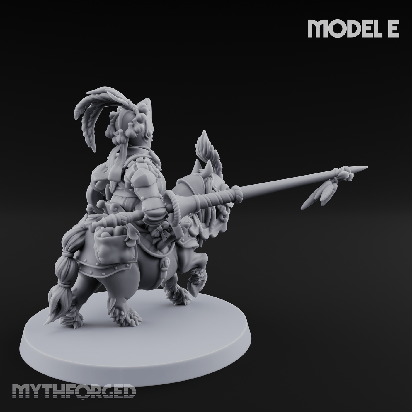 Forking Forward Halfling Pony Riders E Miniature for Dungeons and Dragons, Pathfinder or other TTRPGs