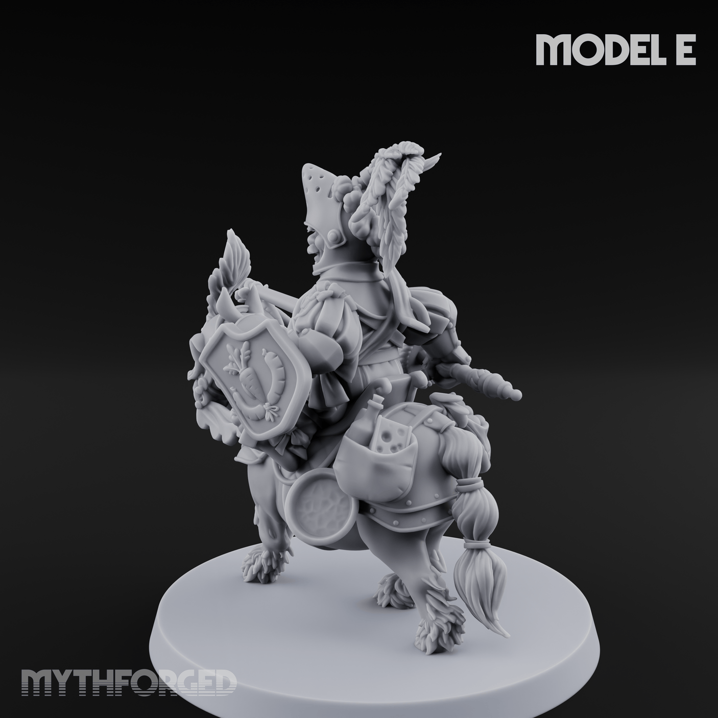 Forking Forward Halfling Pony Riders E Miniature for Dungeons and Dragons, Pathfinder or other TTRPGs