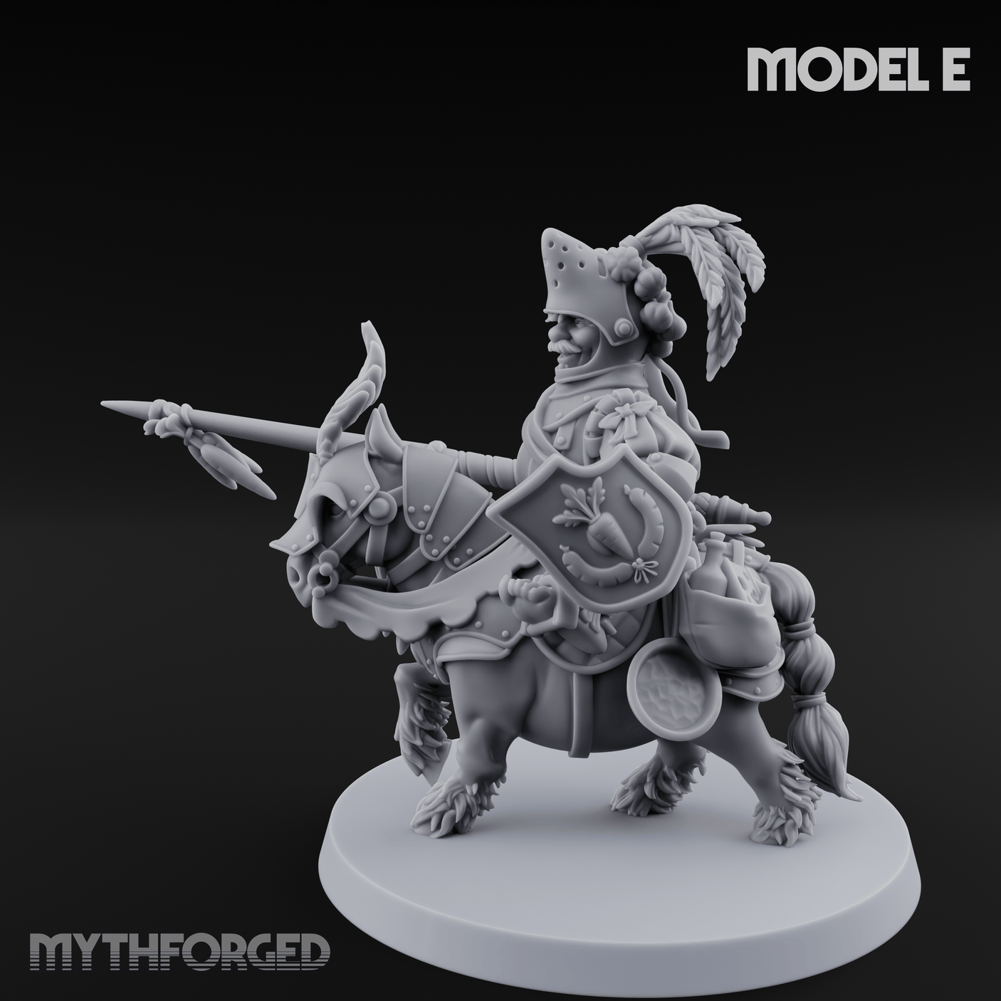 Forking Forward Halfling Pony Riders E Miniature for Dungeons and Dragons, Pathfinder or other TTRPGs