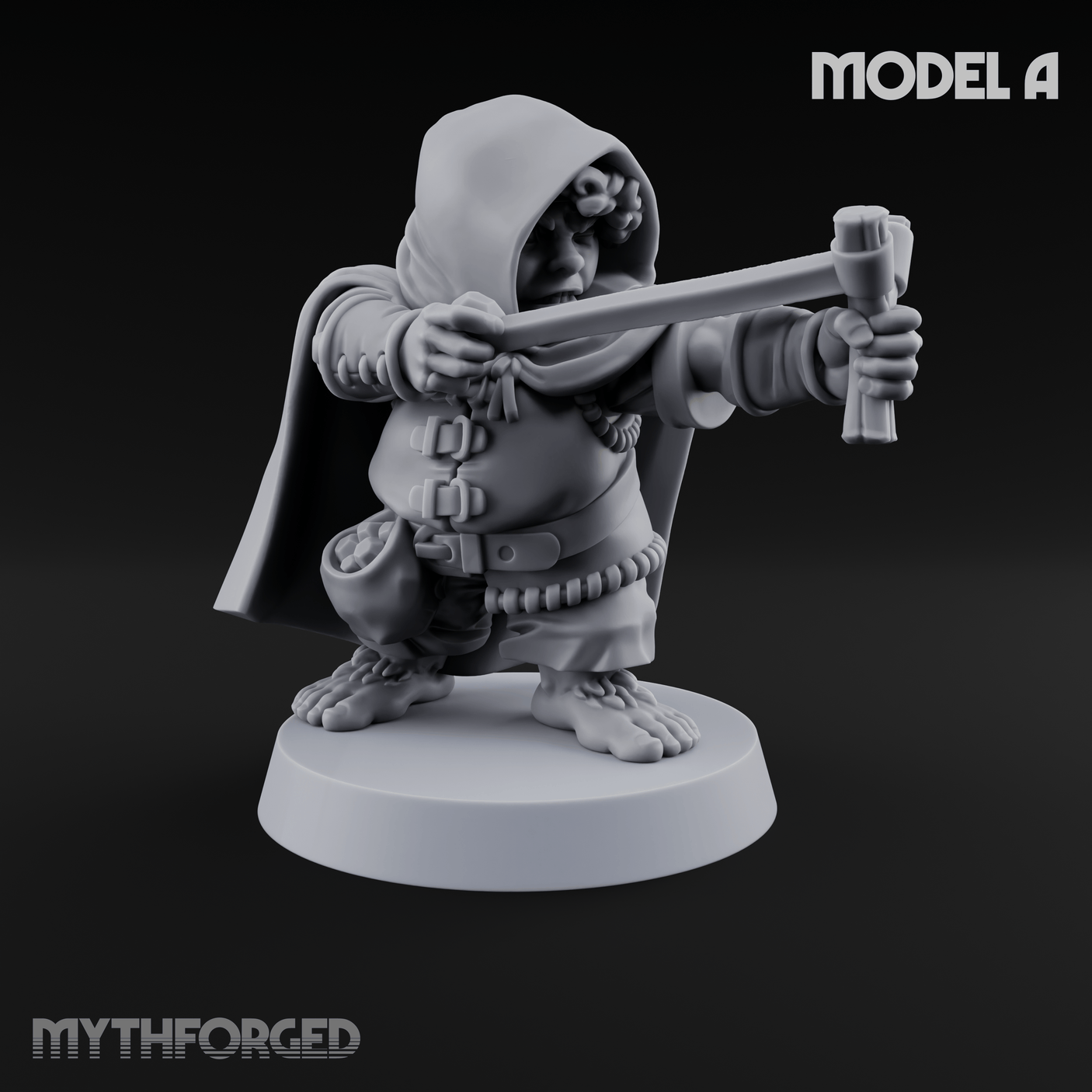Ready To Fling Halfling Slingers Miniature for Dungeons and Dragons, Pathfinder or other TTRPGs