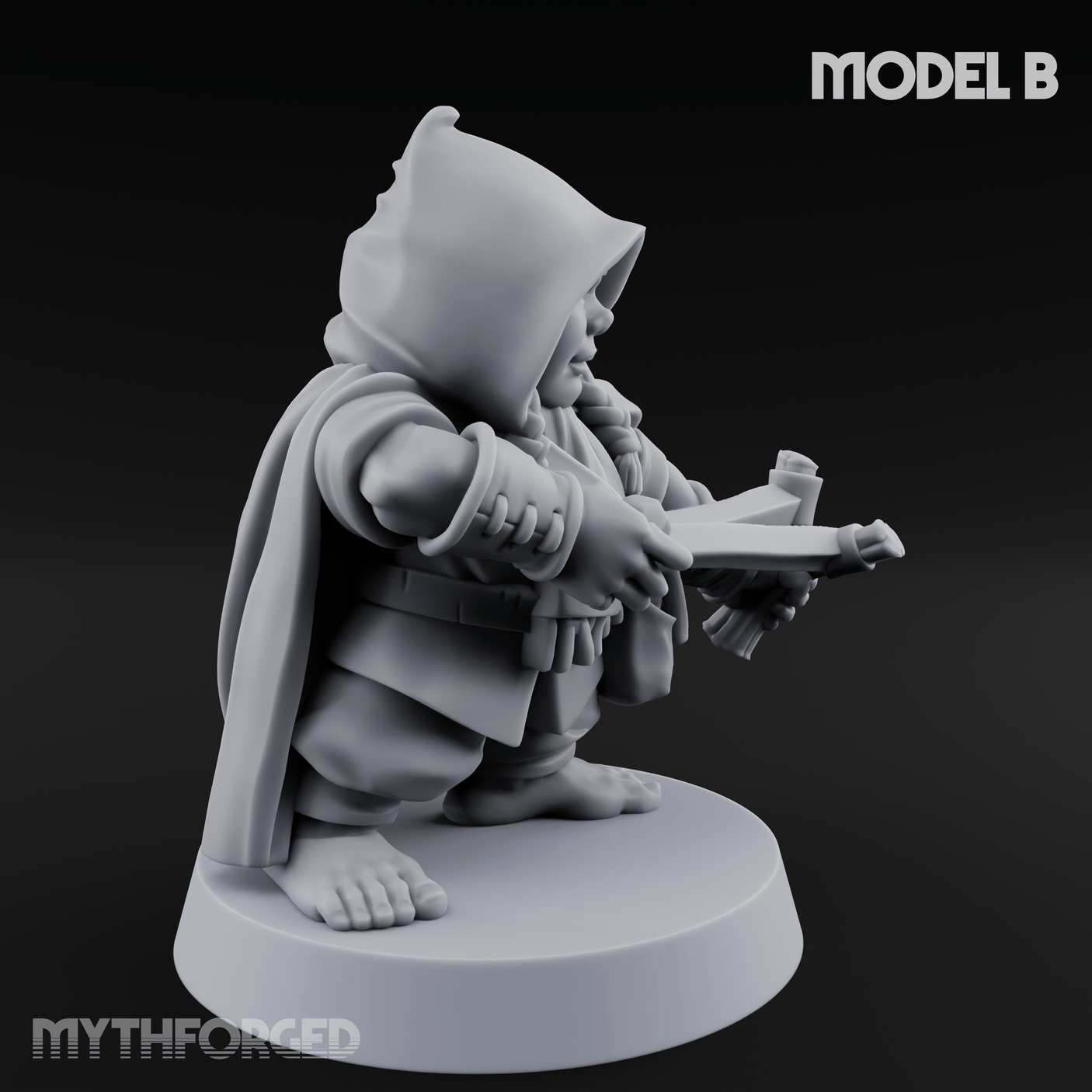 Ready To Fling Halfling Slingers B Miniature for Dungeons and Dragons, Pathfinder or other TTRPGs
