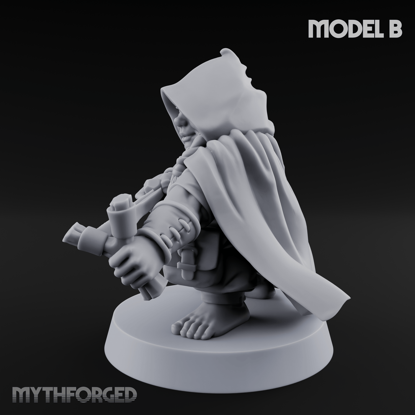 Ready To Fling Halfling Slingers B Miniature for Dungeons and Dragons, Pathfinder or other TTRPGs