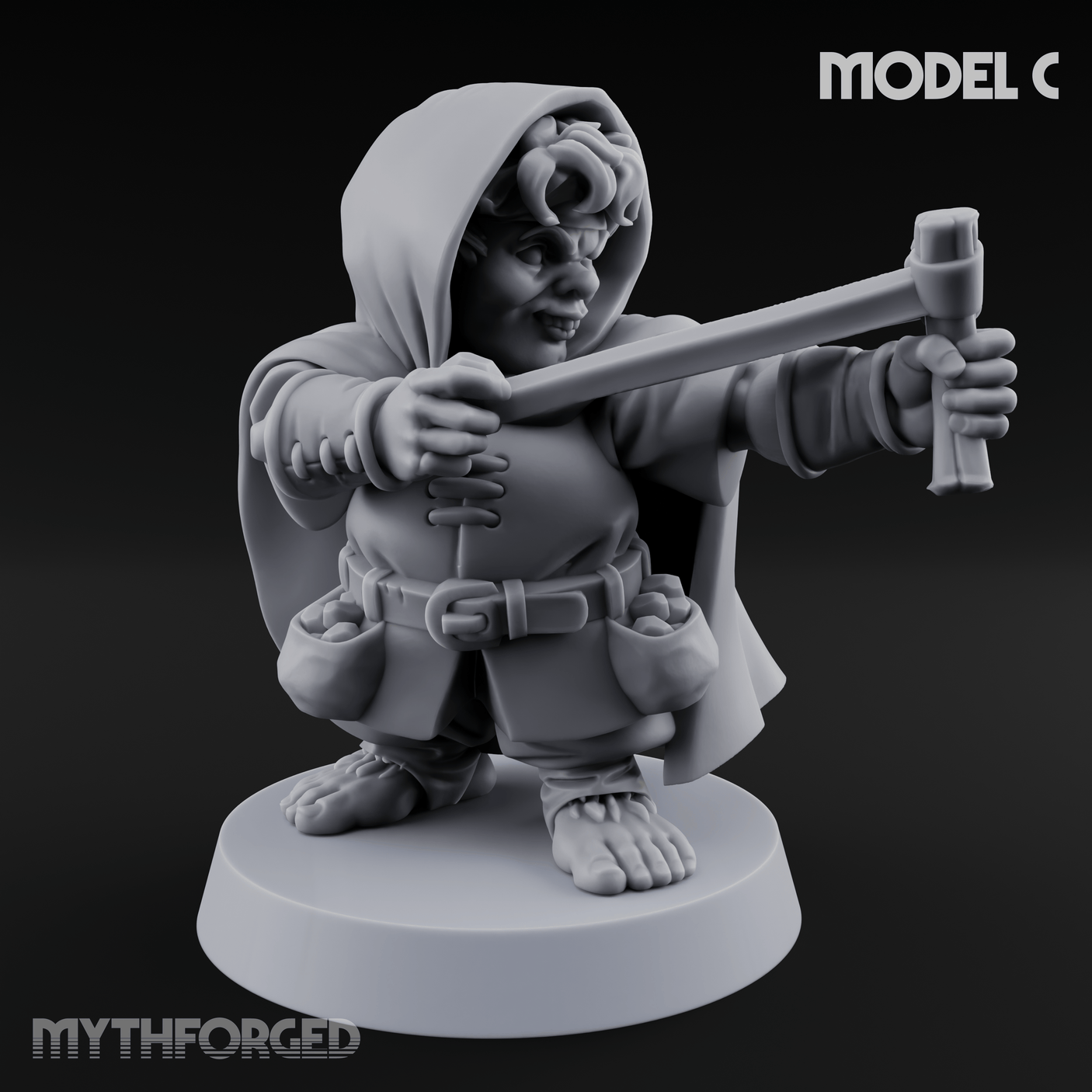 Ready To Fling Halfling Slingers Miniature for Dungeons and Dragons, Pathfinder or other TTRPGs