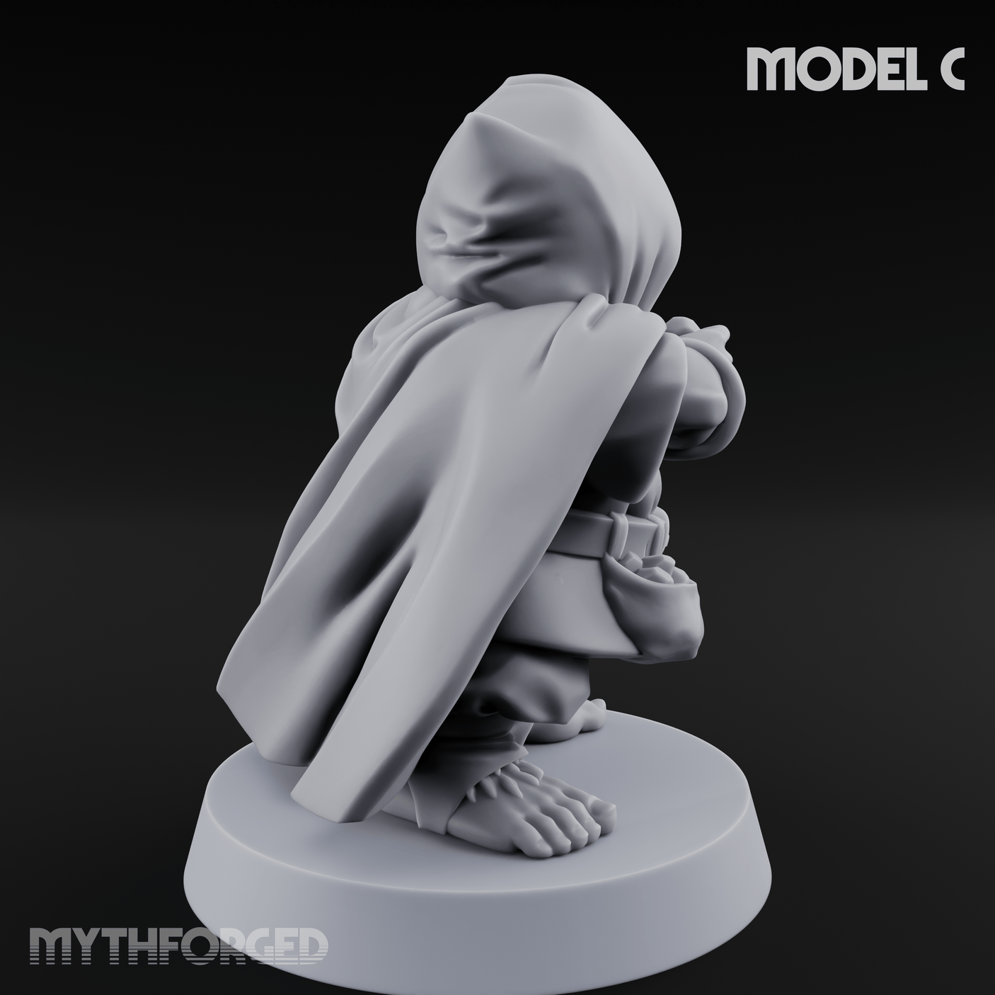 Ready To Fling Halfling Slingers C Miniature for Dungeons and Dragons, Pathfinder or other TTRPGs