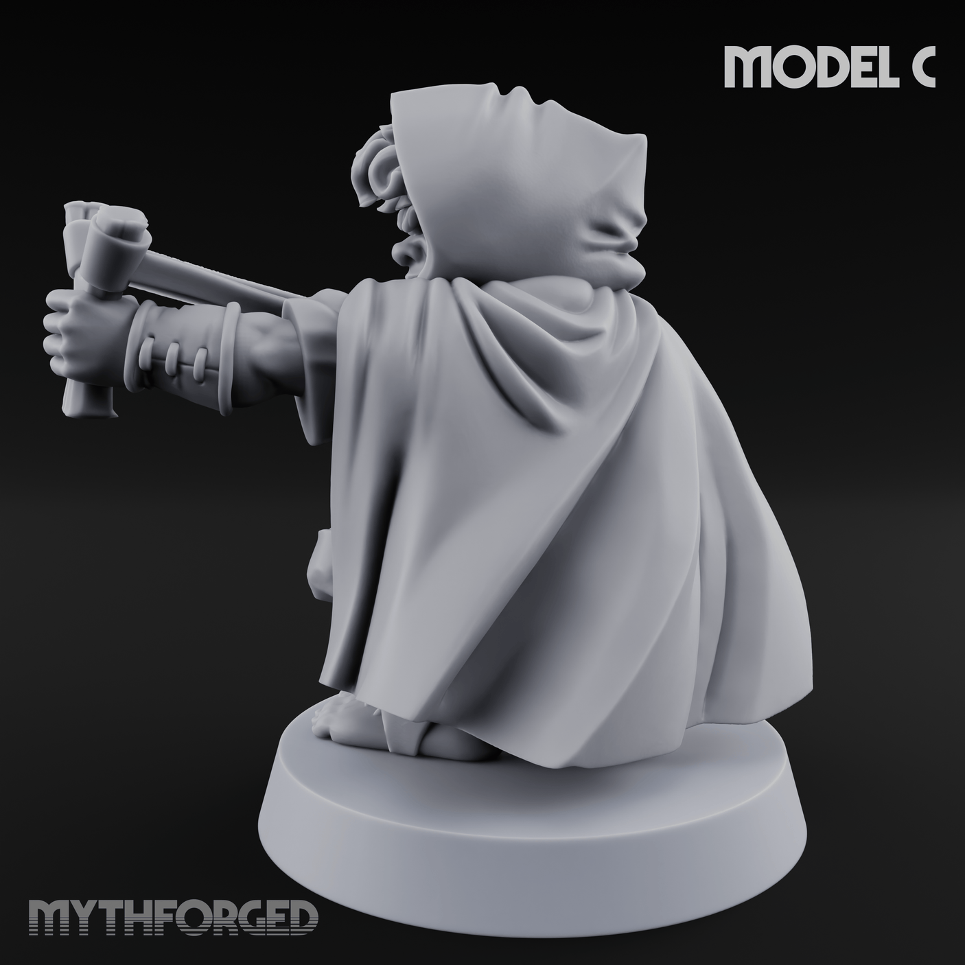 Ready To Fling Halfling Slingers C Miniature for Dungeons and Dragons, Pathfinder or other TTRPGs