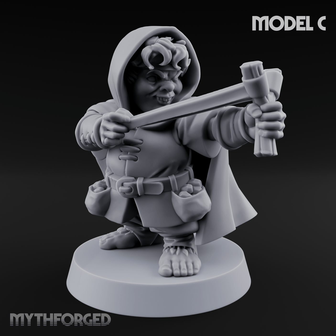 Ready To Fling Halfling Slingers C Miniature for Dungeons and Dragons, Pathfinder or other TTRPGs