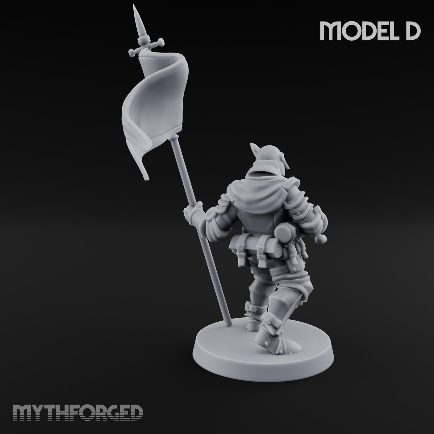 Hammer Axe Rifle Bearing Shocktrooper D Miniature for Dungeons and Dragons, Pathfinder or other TTRPGs