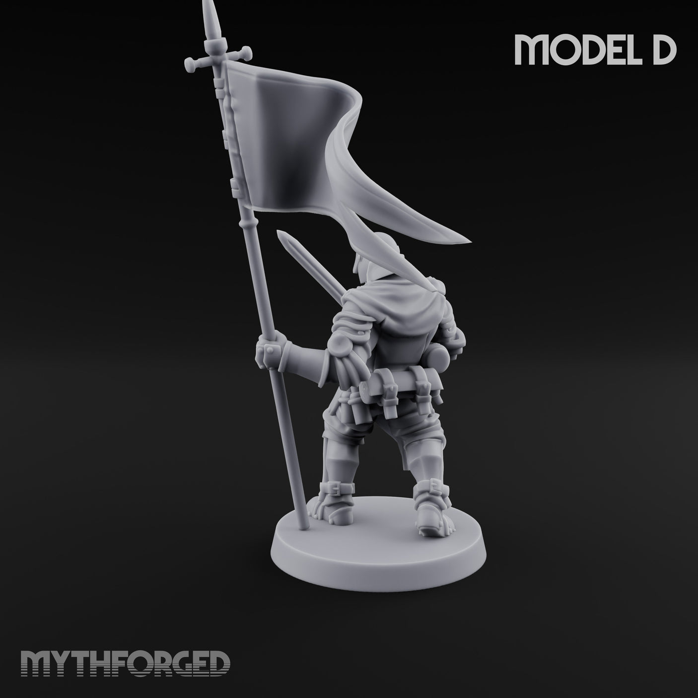Hammer Axe Rifle Bearing Shocktrooper D Miniature for Dungeons and Dragons, Pathfinder or other TTRPGs