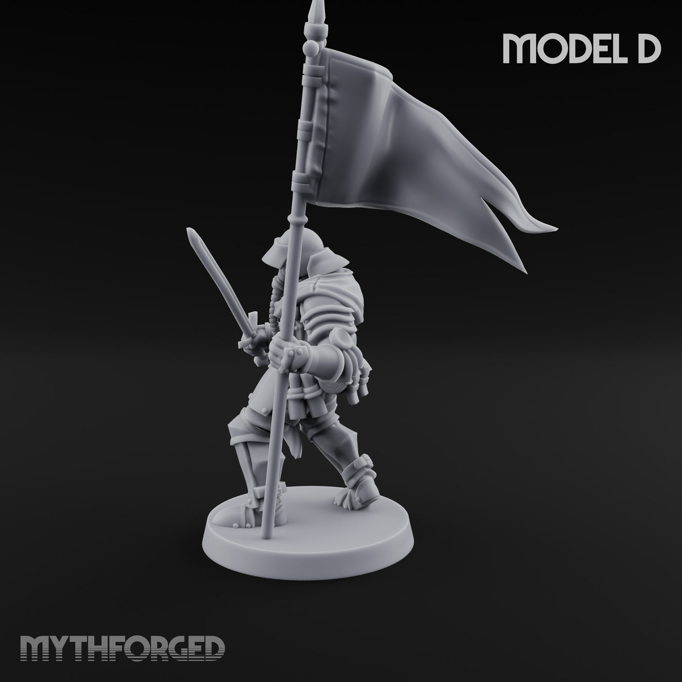 Hammer Axe Rifle Bearing Shocktrooper D Miniature for Dungeons and Dragons, Pathfinder or other TTRPGs
