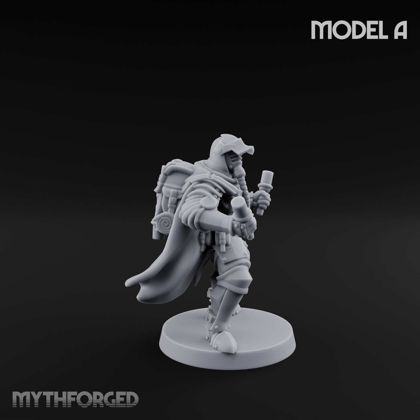 Hammer Axe Rifle Bearing Shocktroopers Miniature for Dungeons and Dragons, Pathfinder or other TTRPGs