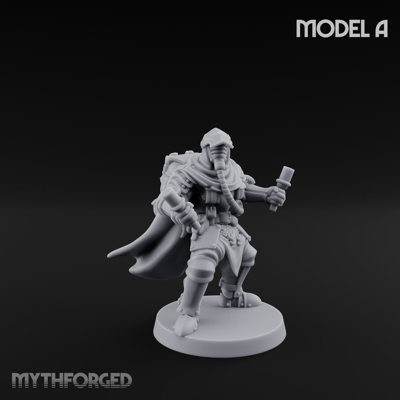 Hammer Axe Rifle Bearing Shocktroopers Miniature for Dungeons and Dragons, Pathfinder or other TTRPGs