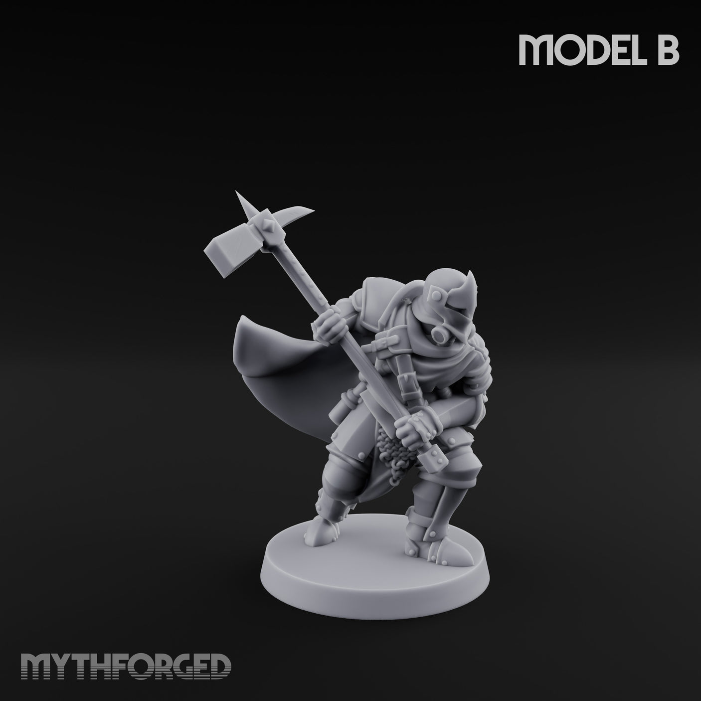 Hammer Axe Rifle Bearing Shocktroopers Miniature for Dungeons and Dragons, Pathfinder or other TTRPGs