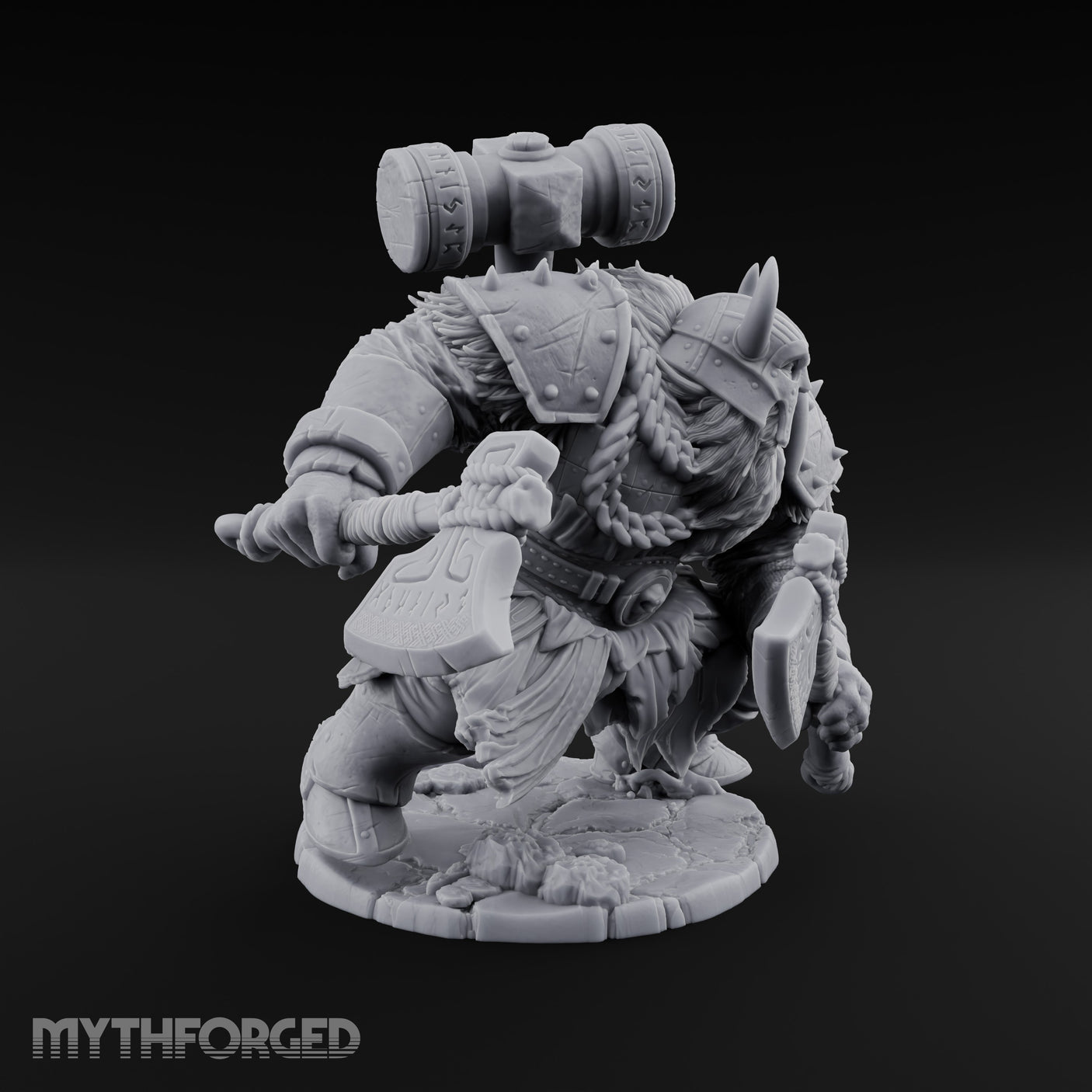 Hammer Overhead Axes Ready Giant Berserker Miniature for Dungeons and Dragons, Pathfinder or other TTRPGs