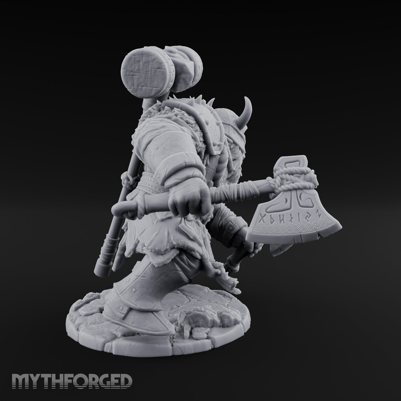 Hammer Overhead Axes Ready Giant Berserker Miniature for Dungeons and Dragons, Pathfinder or other TTRPGs