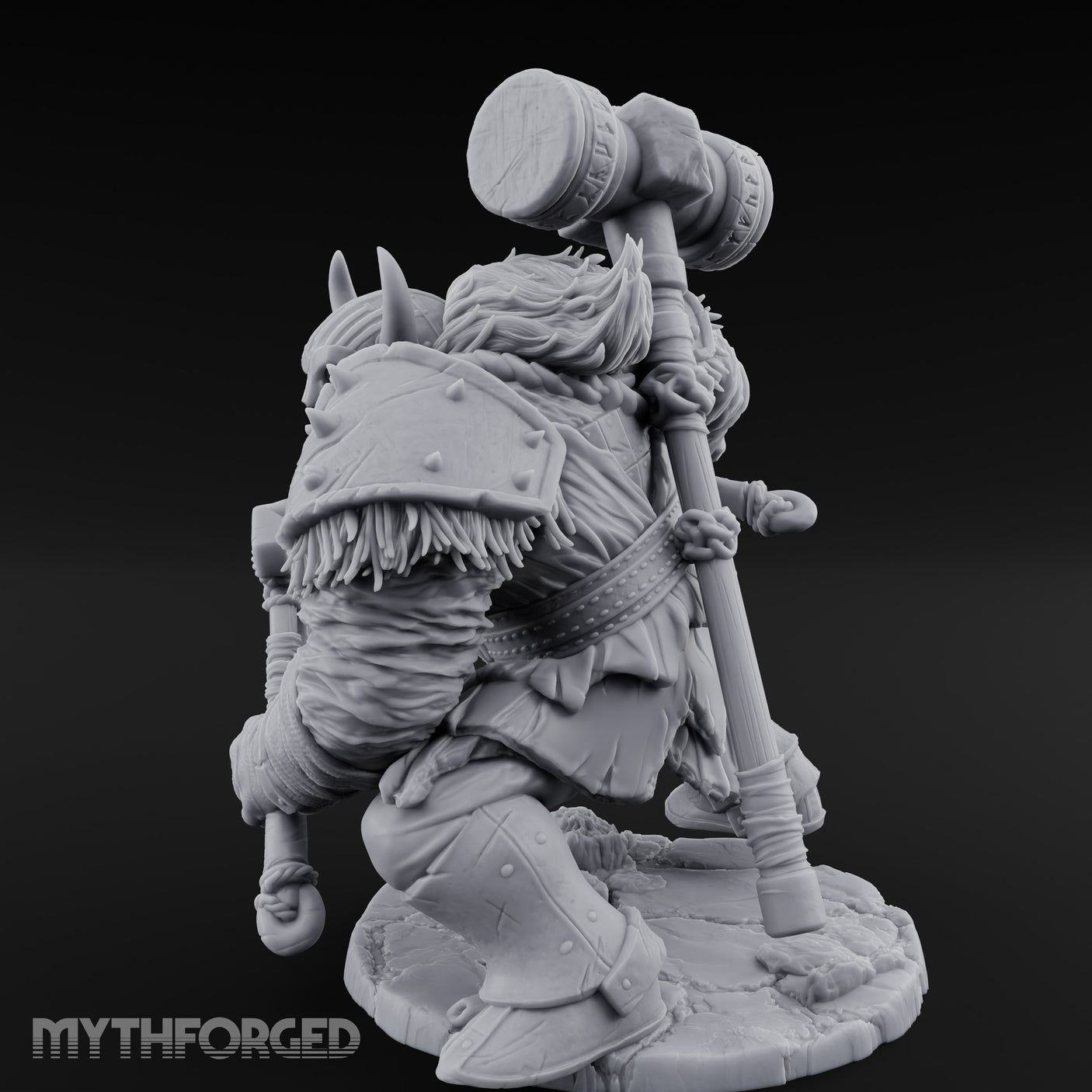 Hammer Overhead Axes Ready Giant Berserker Miniature for Dungeons and Dragons, Pathfinder or other TTRPGs