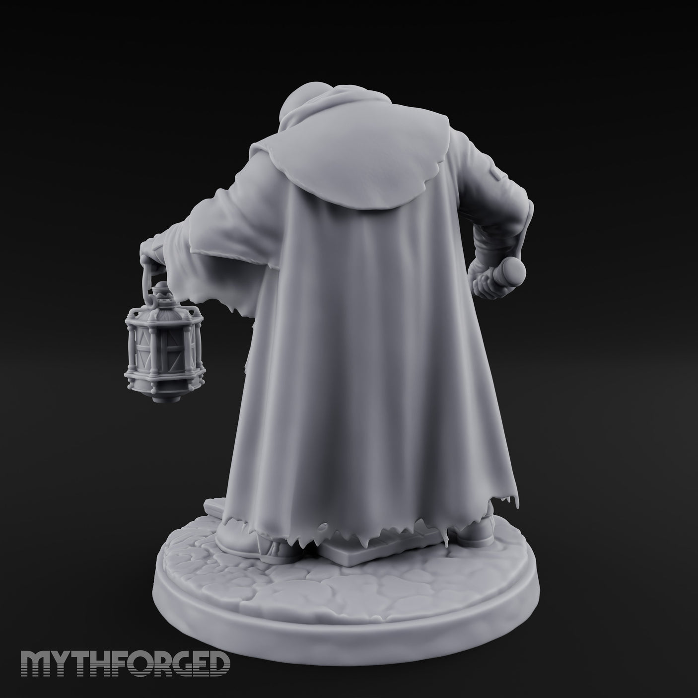 Hammer Swinging Lantern Clutching Human Plague Hunter Miniature for Dungeons and Dragons, Pathfinder or other TTRPGs