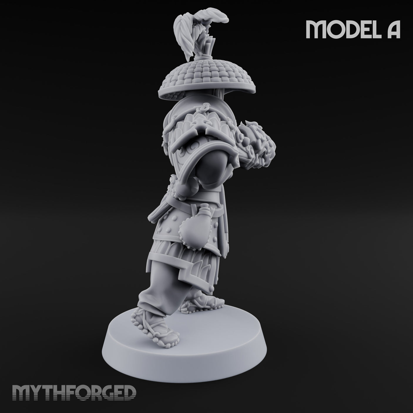 Hand Mortar Lugging Thunder Warrior A Miniature for Dungeons and Dragons, Pathfinder or other TTRPGs