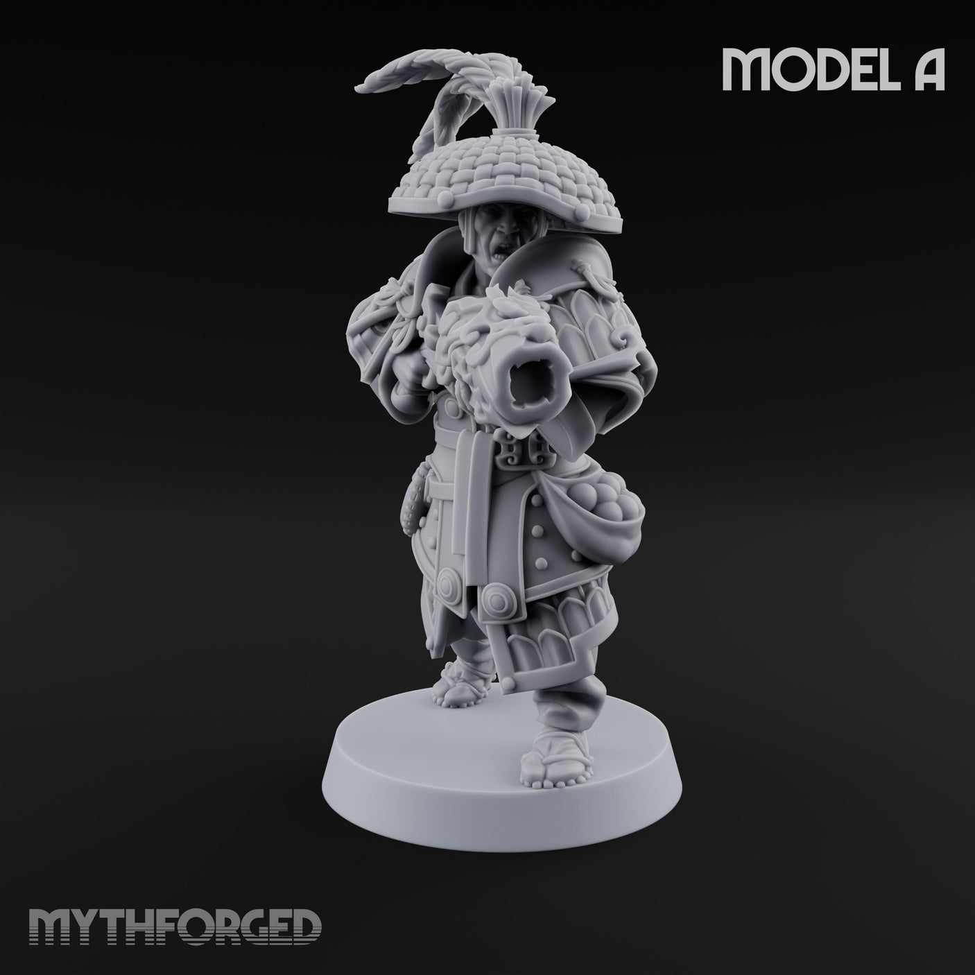 Hand Mortar Lugging Thunder Warrior A Miniature for Dungeons and Dragons, Pathfinder or other TTRPGs