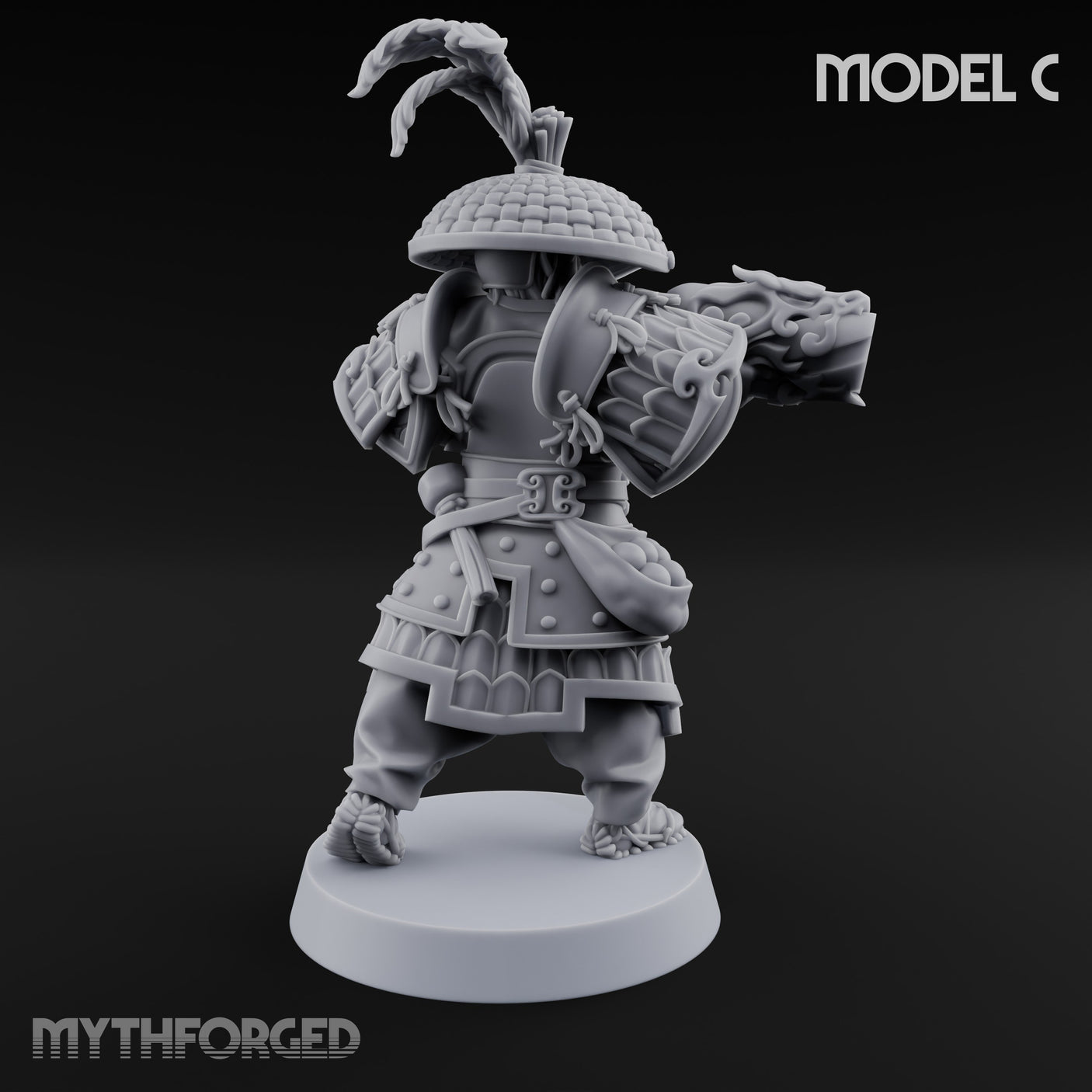 Hand Mortar Lugging Thunder Warrior C Miniature for Dungeons and Dragons, Pathfinder or other TTRPGs