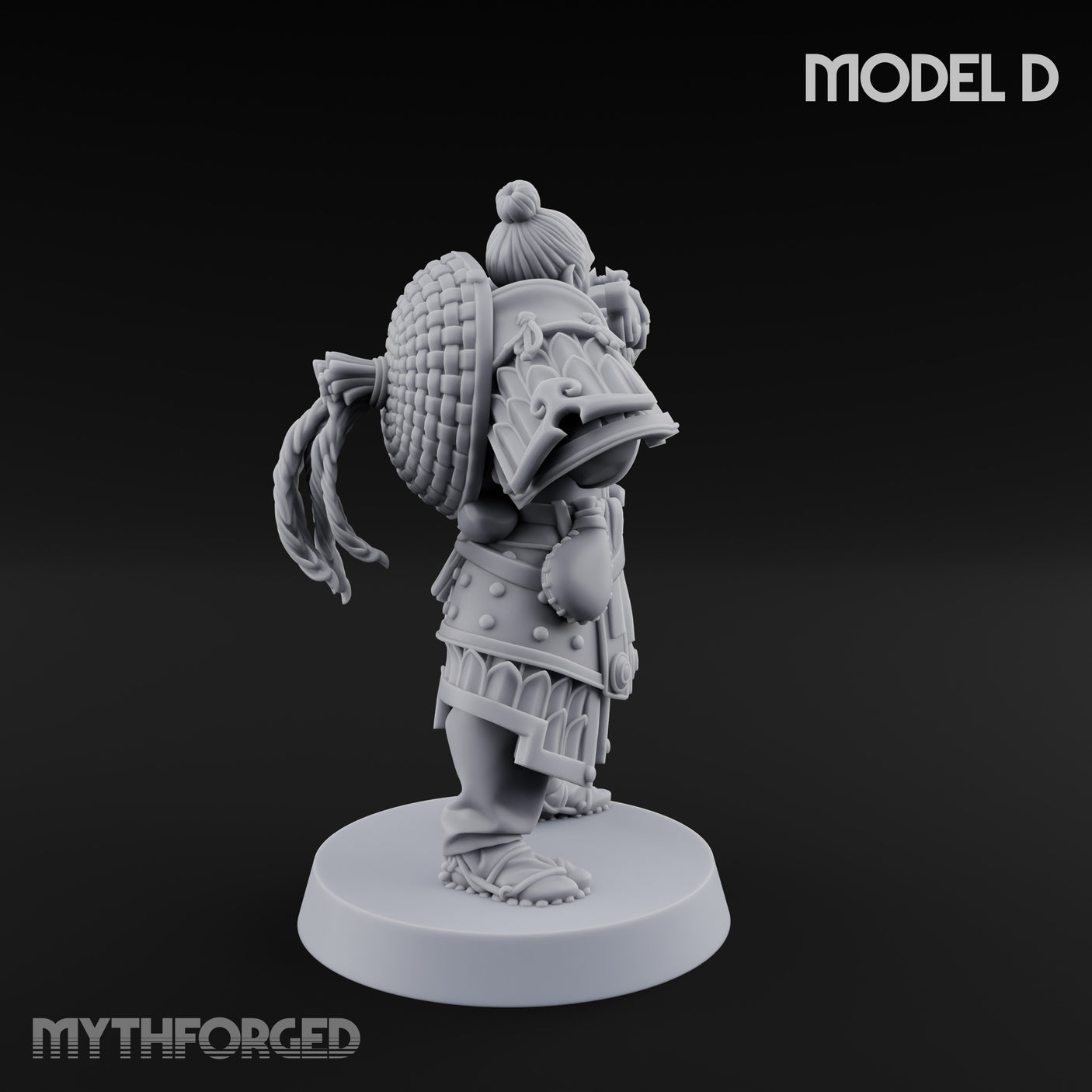 Hand Mortar Lugging Thunder Warrior D Miniature for Dungeons and Dragons, Pathfinder or other TTRPGs