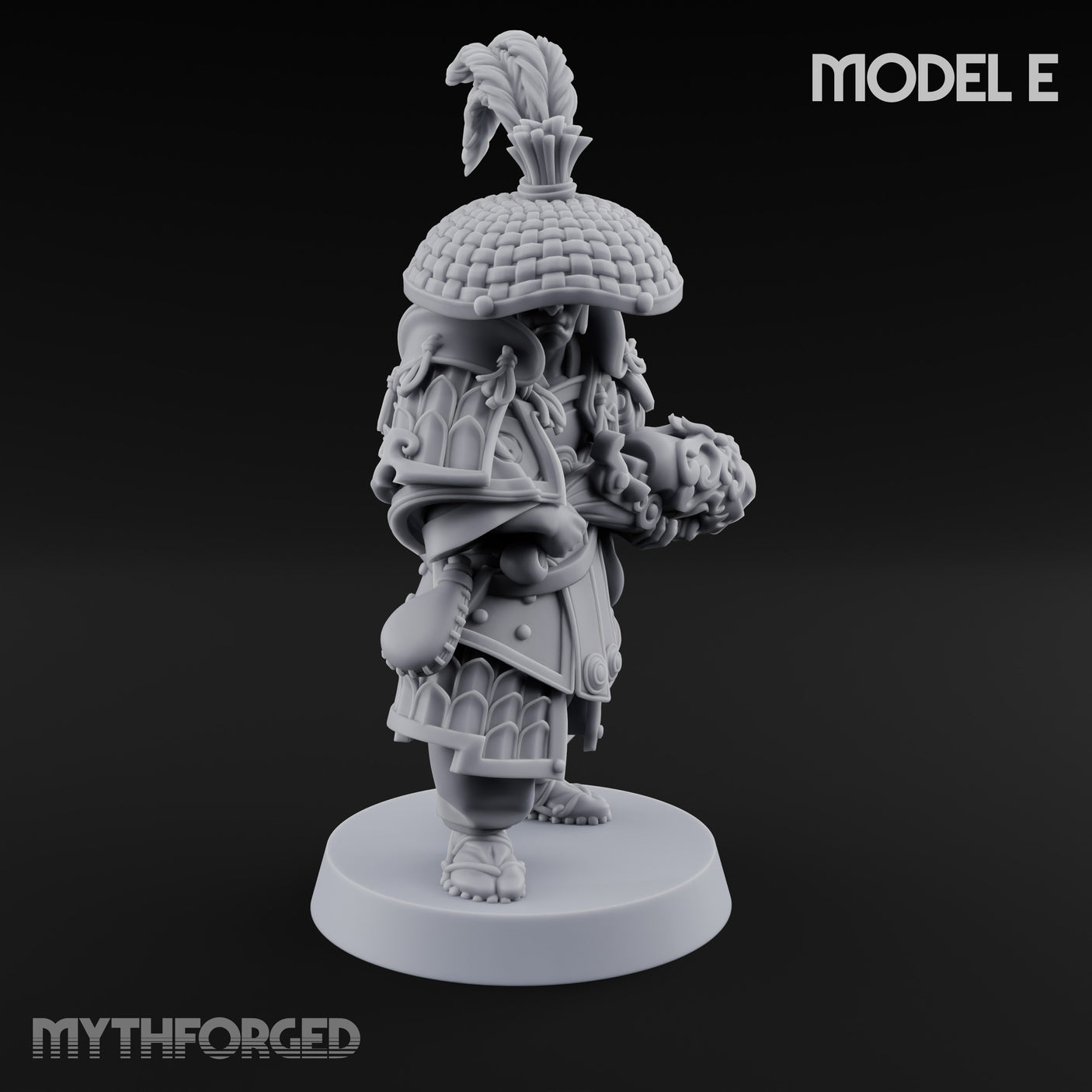 Hand Mortar Lugging Thunder Warrior E Miniature for Dungeons and Dragons, Pathfinder or other TTRPGs