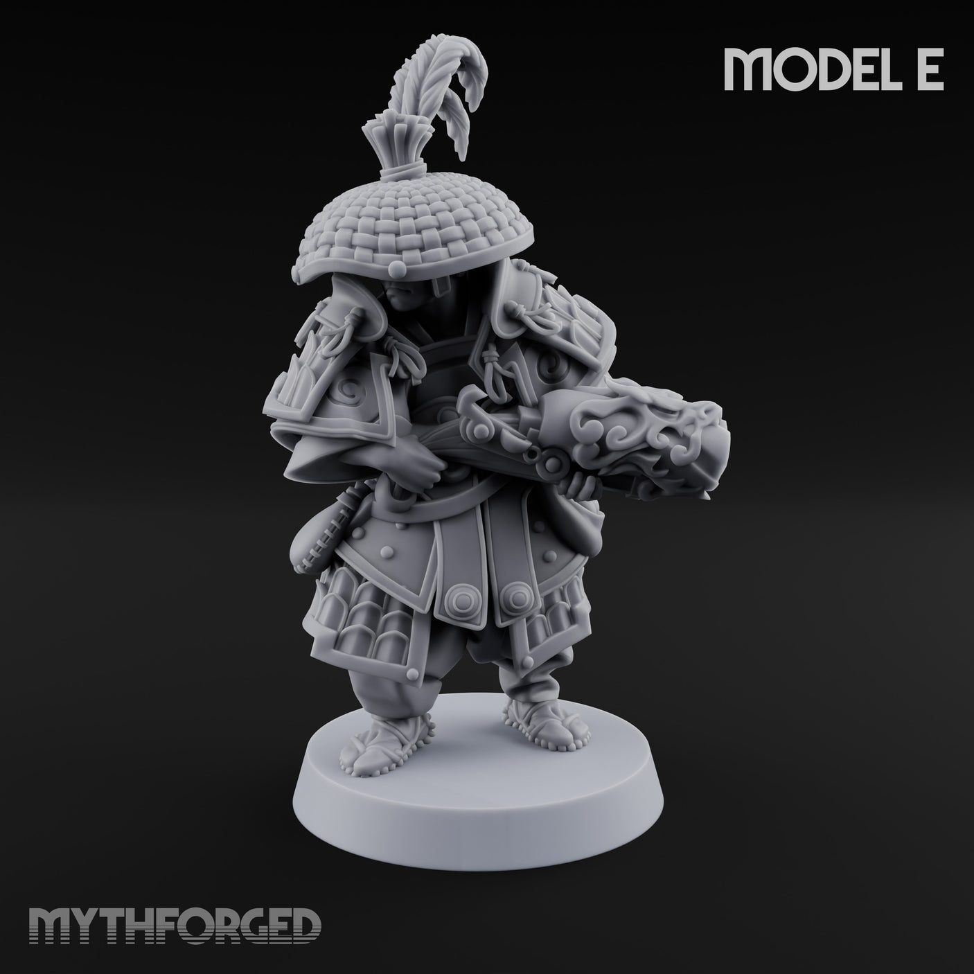 Hand Mortar Lugging Thunder Warrior E Miniature for Dungeons and Dragons, Pathfinder or other TTRPGs