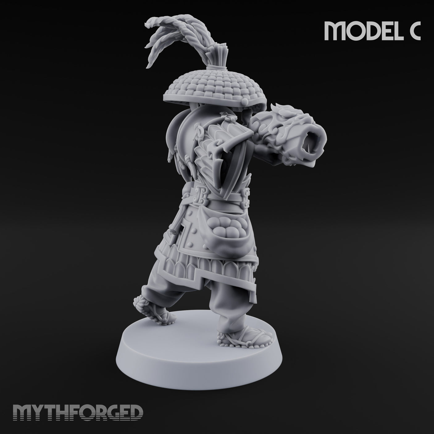 Hand Mortar Lugging Thunder Warriors Miniature for Dungeons and Dragons, Pathfinder or other TTRPGs