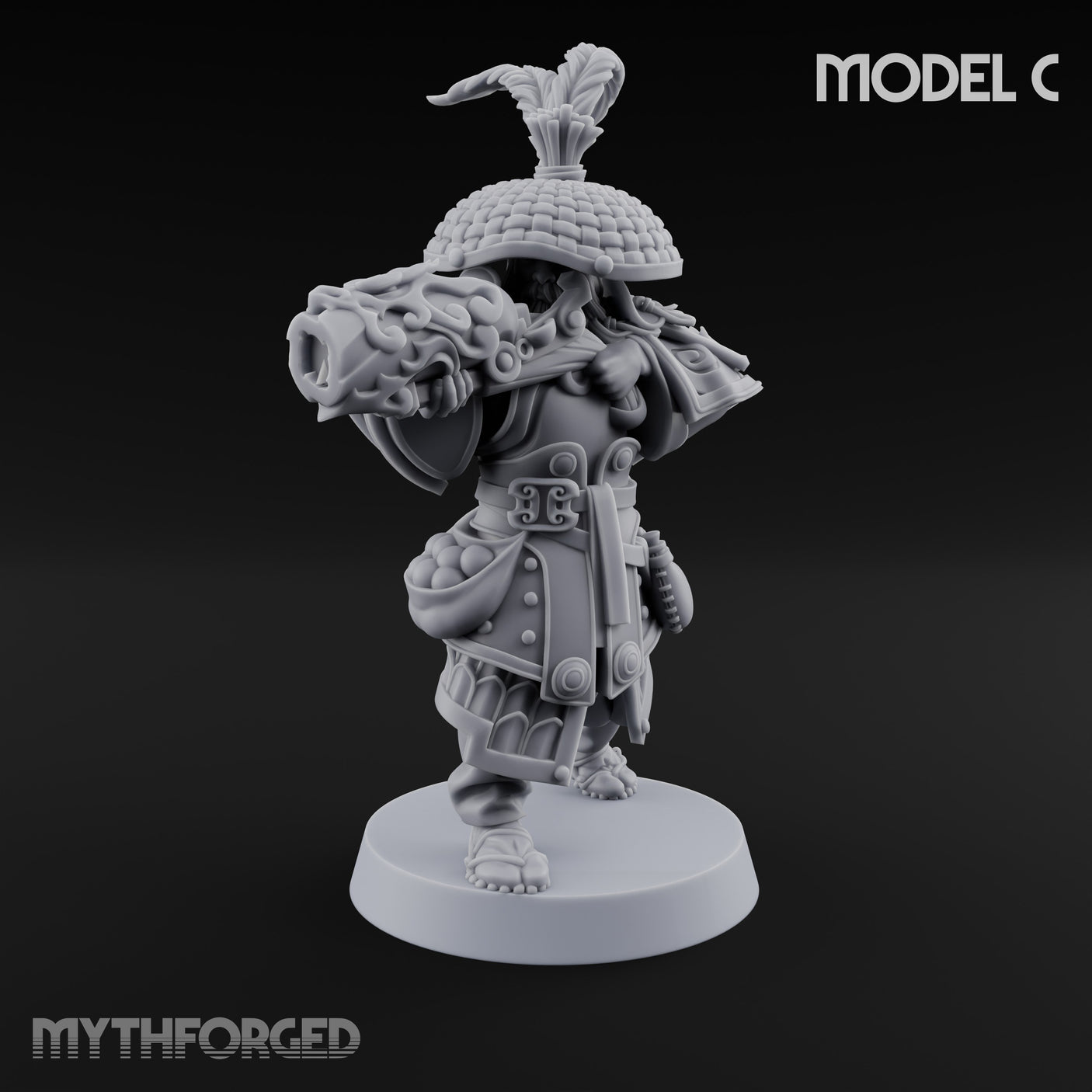 Hand Mortar Lugging Thunder Warriors Miniature for Dungeons and Dragons, Pathfinder or other TTRPGs