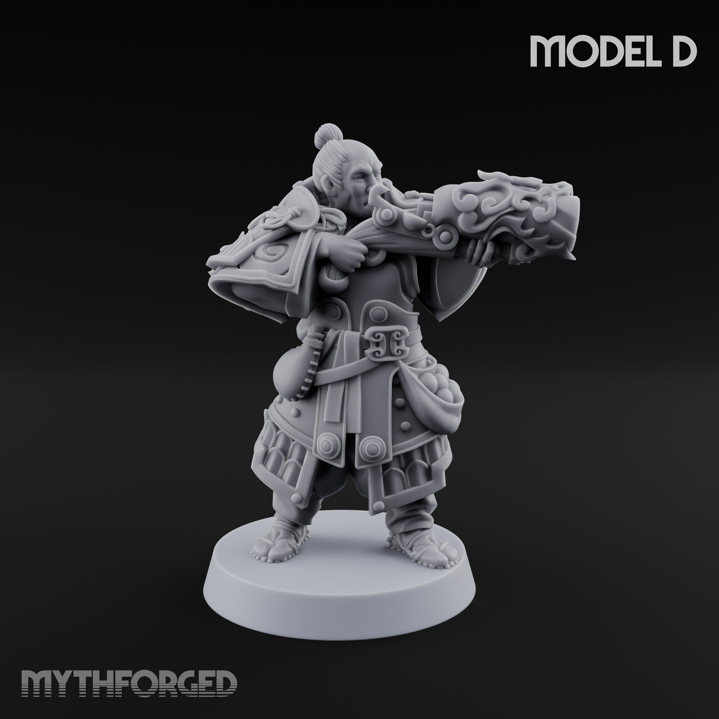 Hand Mortar Lugging Thunder Warriors Miniature for Dungeons and Dragons, Pathfinder or other TTRPGs