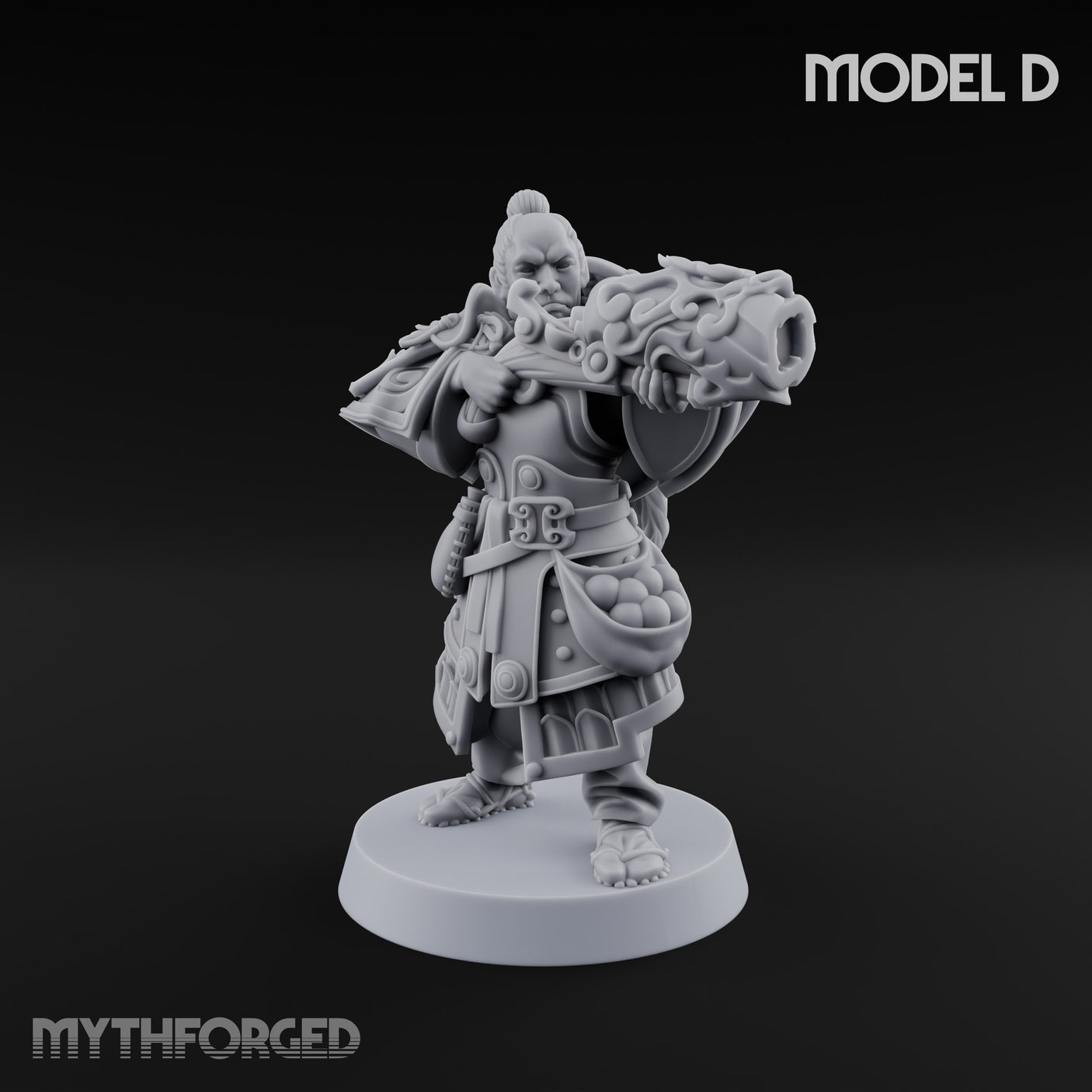 Hand Mortar Lugging Thunder Warriors Miniature for Dungeons and Dragons, Pathfinder or other TTRPGs