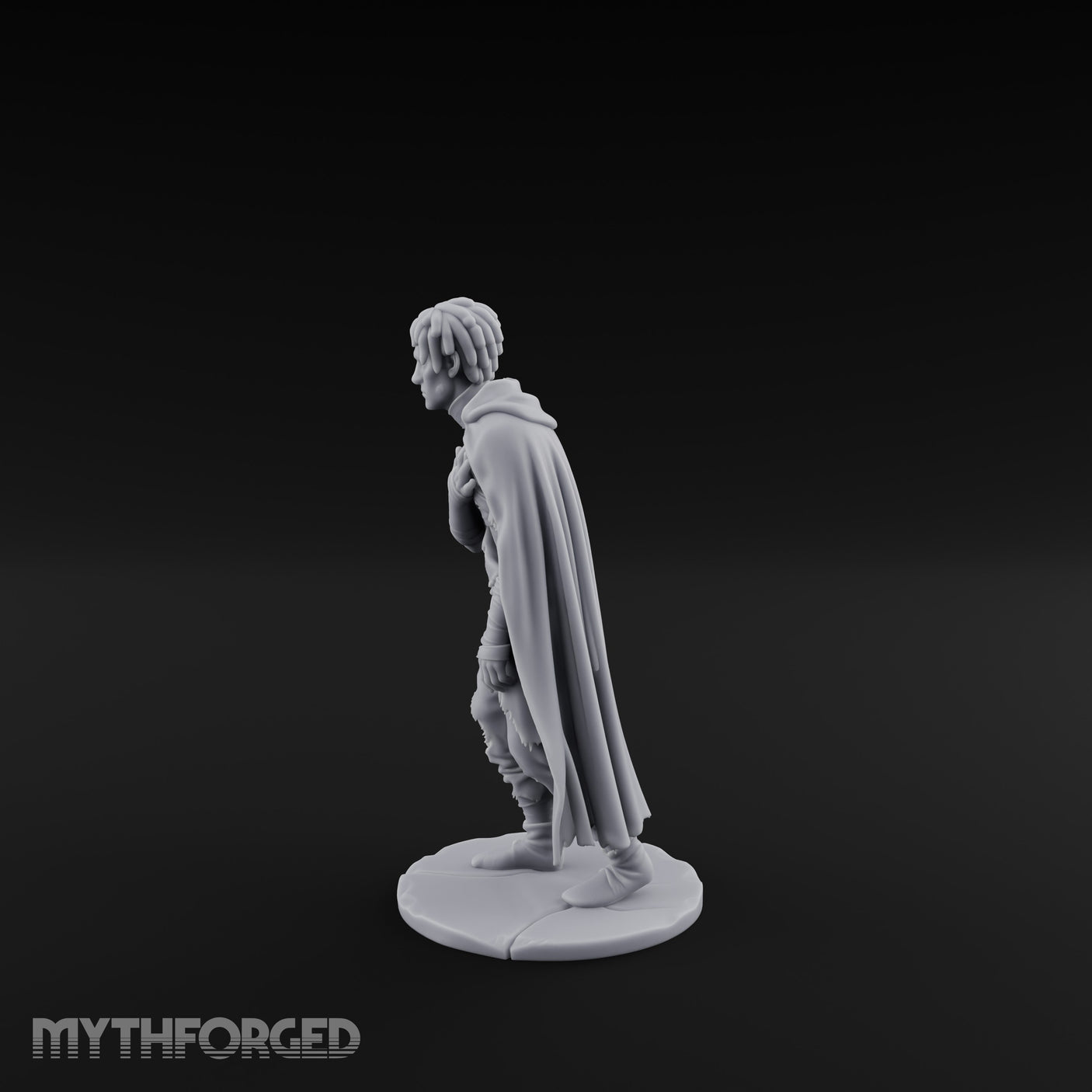 Hand On Heart Human Beggar Miniature for Dungeons and Dragons, Pathfinder or other TTRPGs