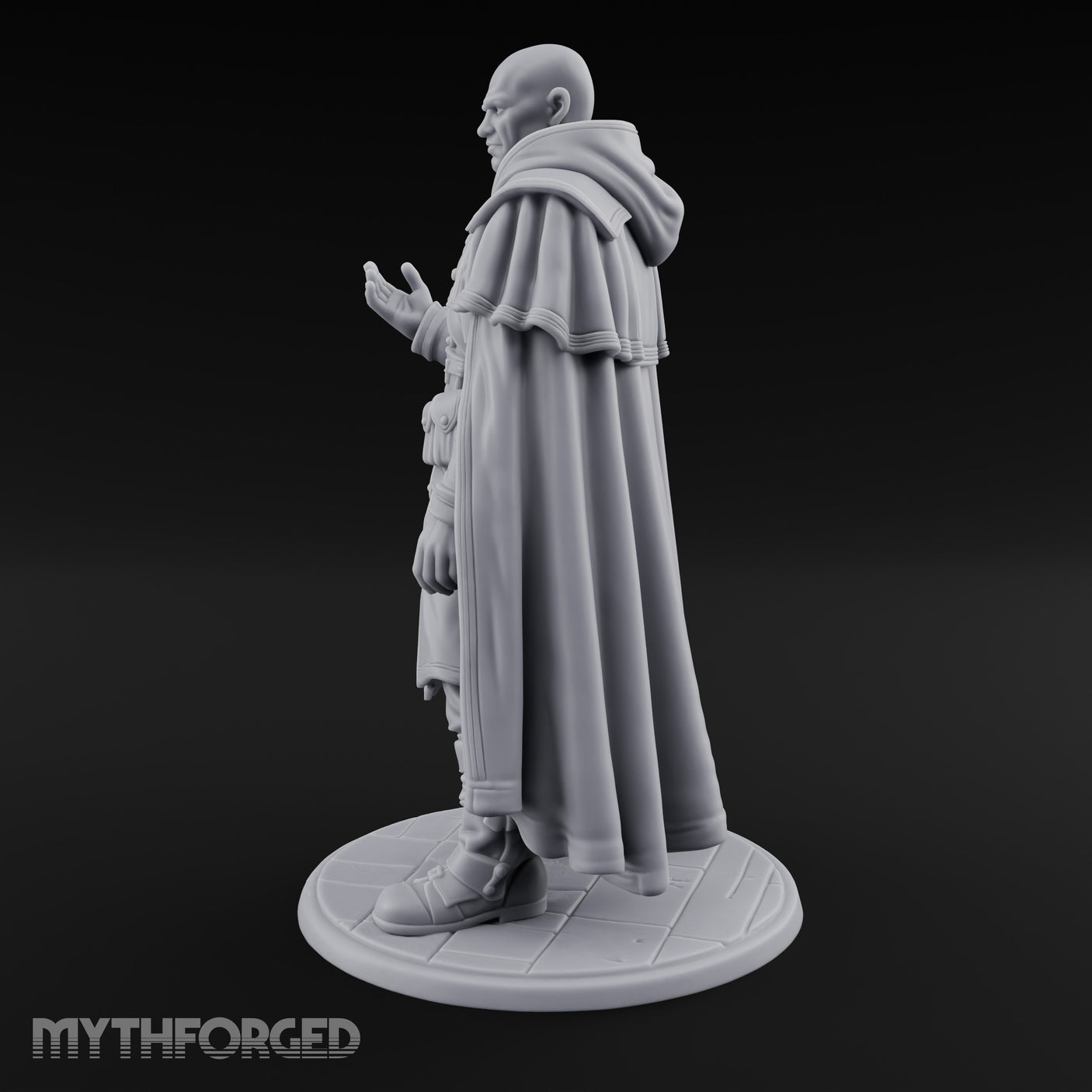 Hand Raising Human Inquisitor Miniature for Dungeons and Dragons, Pathfinder or other TTRPGs