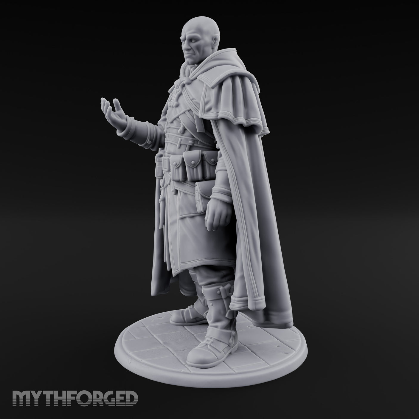 Hand Raising Human Inquisitor Miniature for Dungeons and Dragons, Pathfinder or other TTRPGs