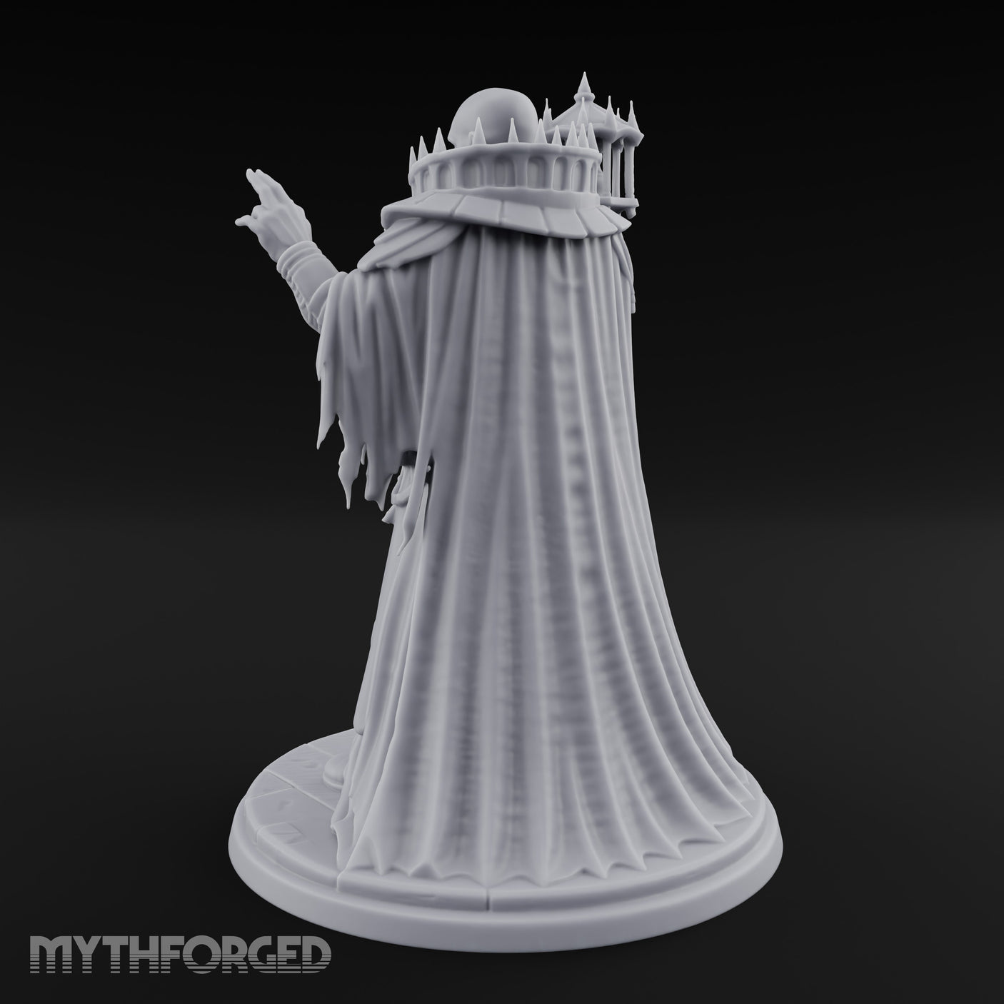 Hand Raising Staff Bearing Human Death Priest Miniature for Dungeons and Dragons, Pathfinder or other TTRPGs