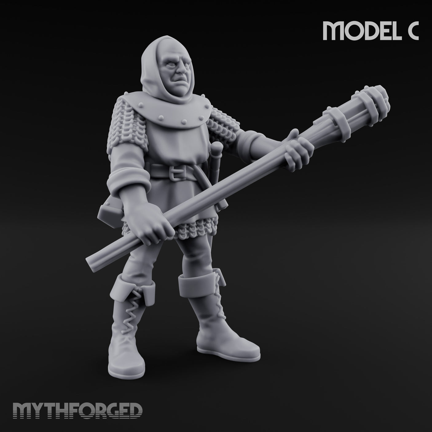 Handgun Clutching Human Handgunners Miniature for Dungeons and Dragons, Pathfinder or other TTRPGs