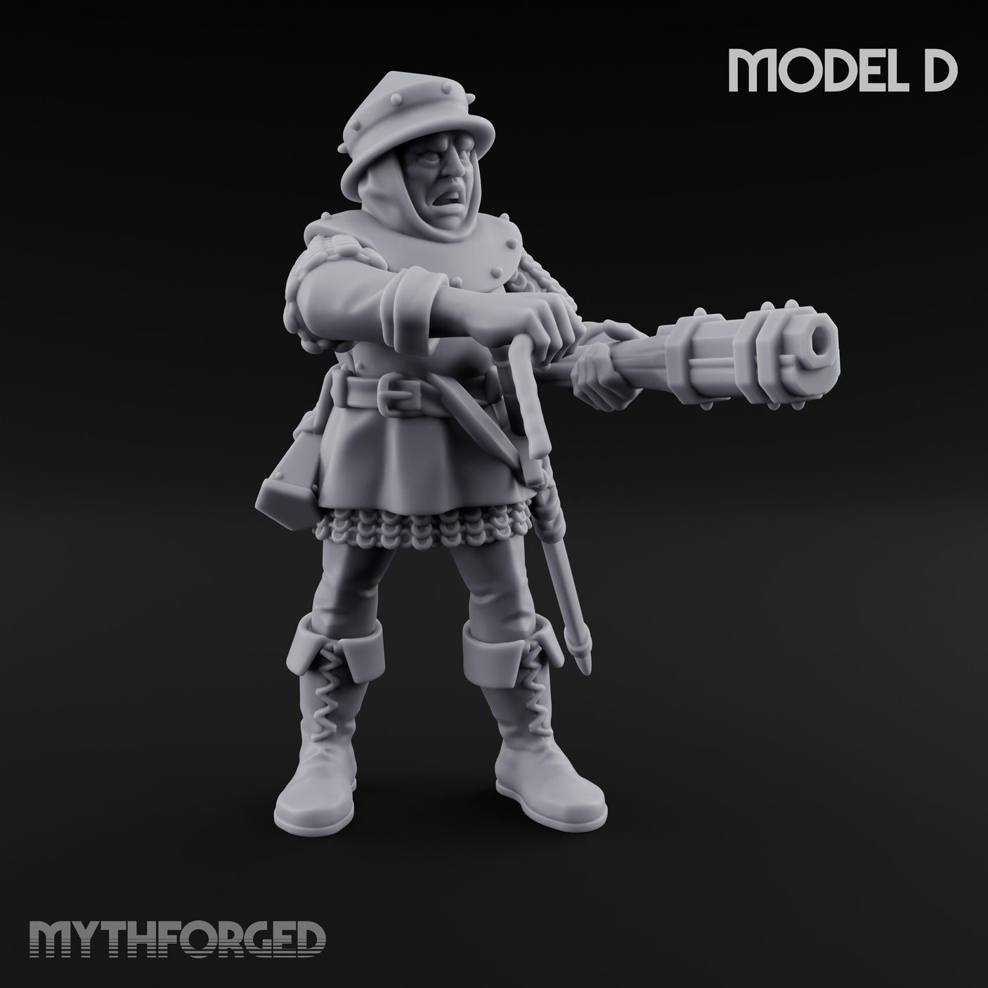 Handgun Clutching Human Handgunners Miniature for Dungeons and Dragons, Pathfinder or other TTRPGs