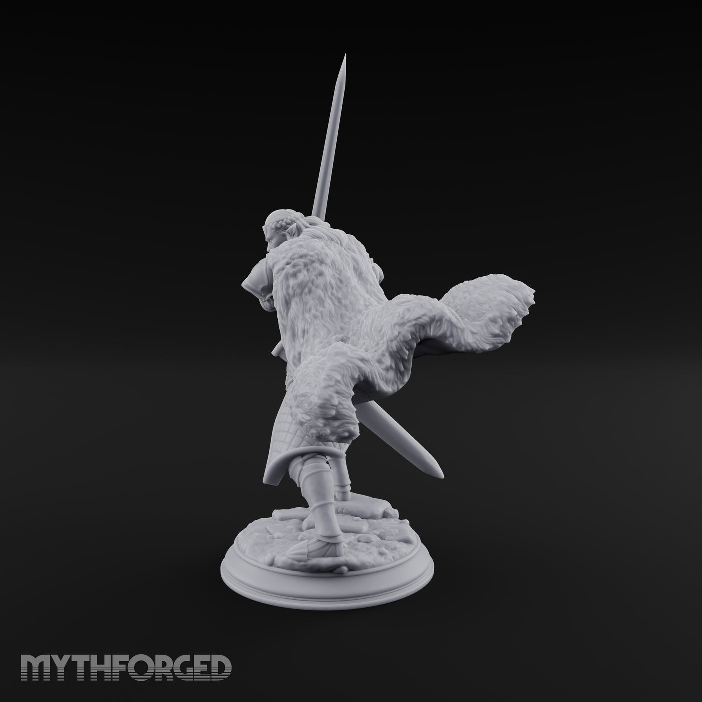 Cape Billowing Human Swordsman Miniature for Dungeons and Dragons, Pathfinder or other TTRPGs