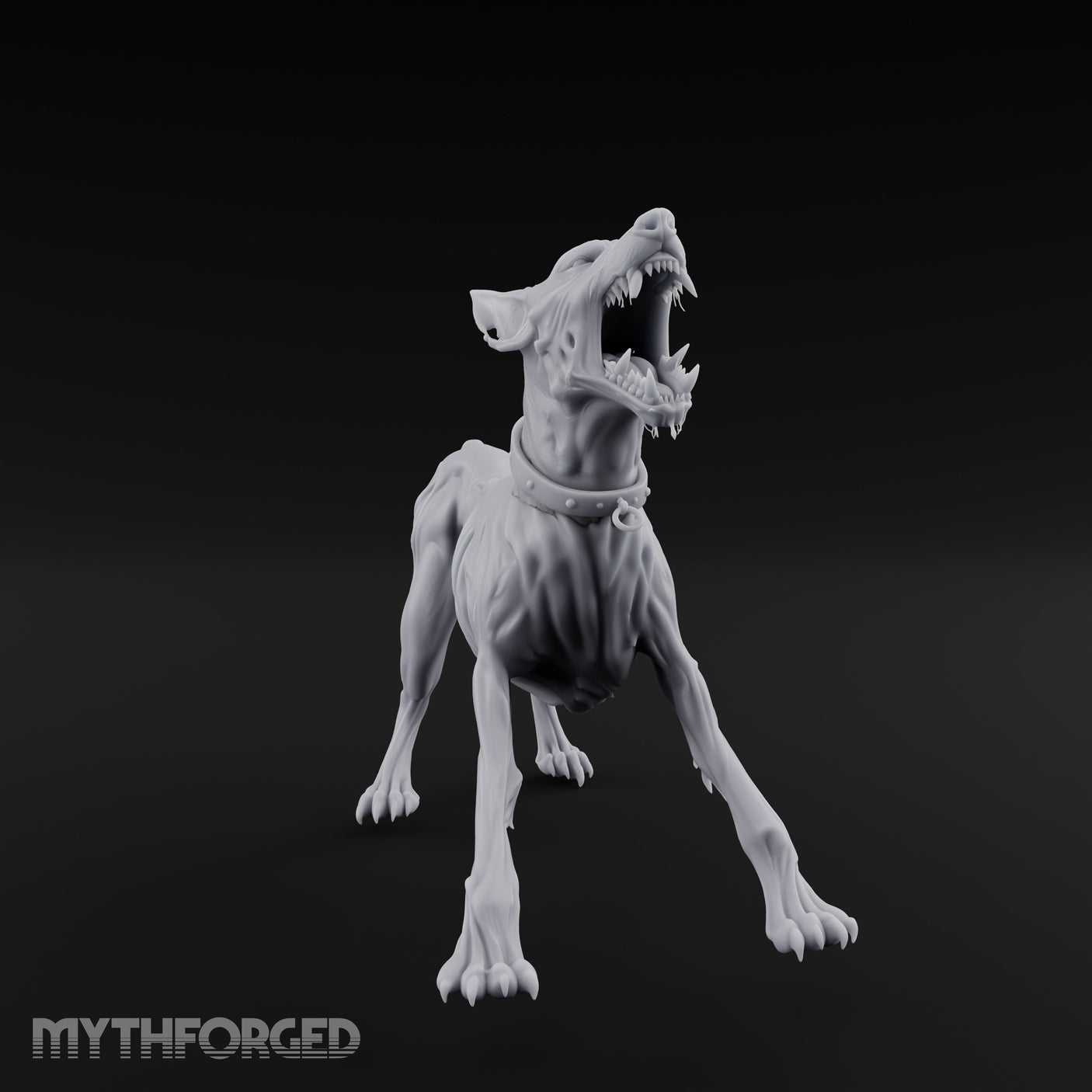 Head Back Howling Zombie Dog Miniature for Dungeons and Dragons, Pathfinder or other TTRPGs