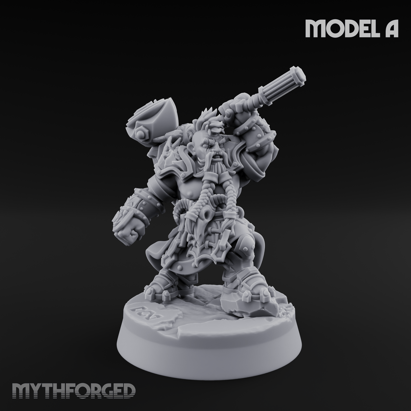 Smouldering Fire Dwarf Fighters Miniature for Dungeons and Dragons, Pathfinder or other TTRPGs