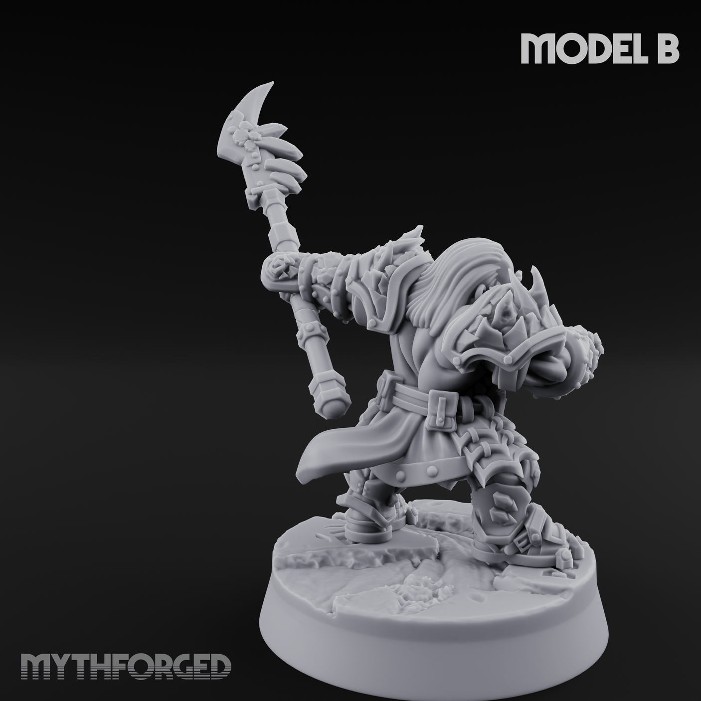 Smouldering Fire Dwarf Fighters B Miniature for Dungeons and Dragons, Pathfinder or other TTRPGs