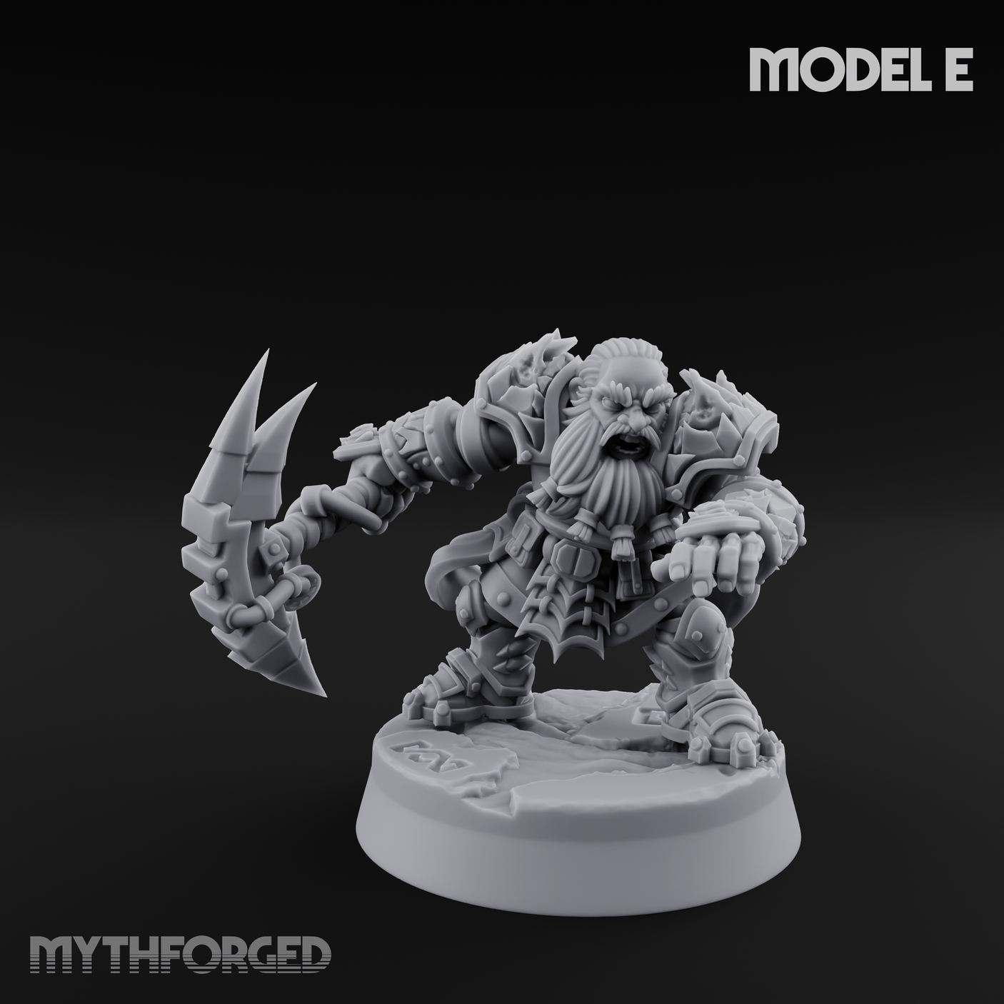 Smouldering Fire Dwarf Fighters Miniature for Dungeons and Dragons, Pathfinder or other TTRPGs