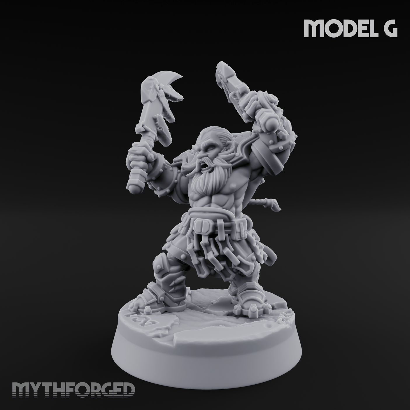 Smouldering Fire Dwarf Fighters G Miniature for Dungeons and Dragons, Pathfinder or other TTRPGs