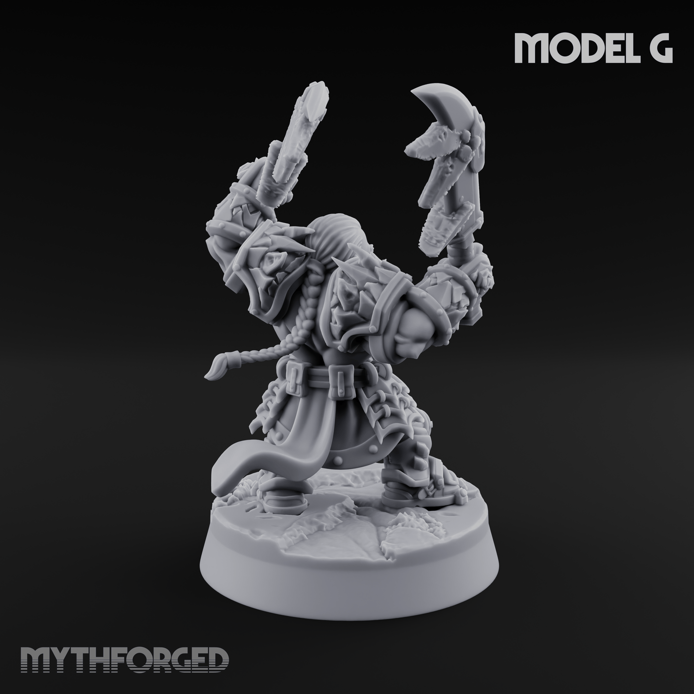 Smouldering Fire Dwarf Fighters G Miniature for Dungeons and Dragons, Pathfinder or other TTRPGs
