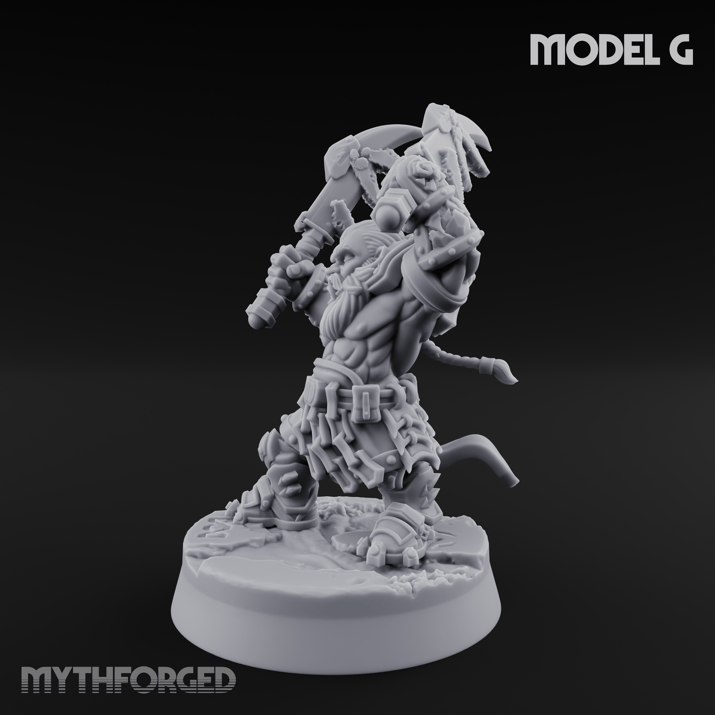 Smouldering Fire Dwarf Fighters G Miniature for Dungeons and Dragons, Pathfinder or other TTRPGs