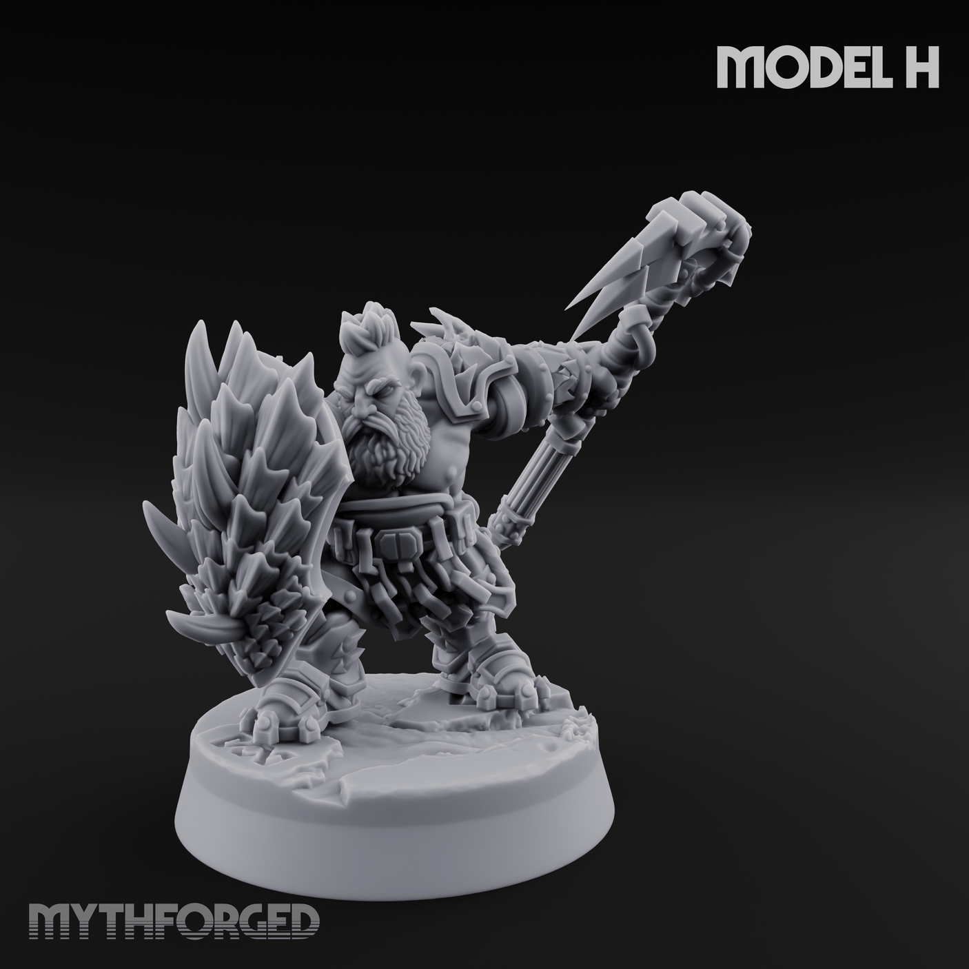 Smouldering Fire Dwarf Fighters Miniature for Dungeons and Dragons, Pathfinder or other TTRPGs