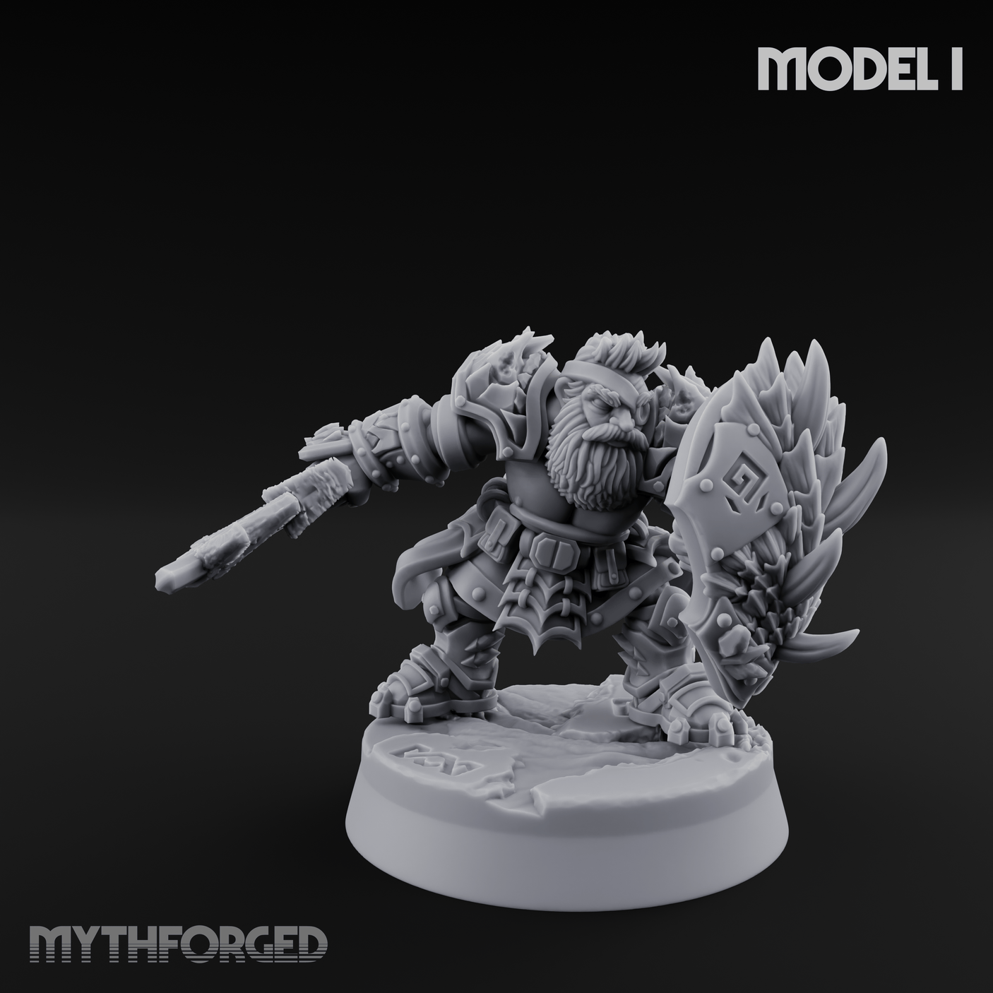 Smouldering Fire Dwarf Fighters I Miniature for Dungeons and Dragons, Pathfinder or other TTRPGs